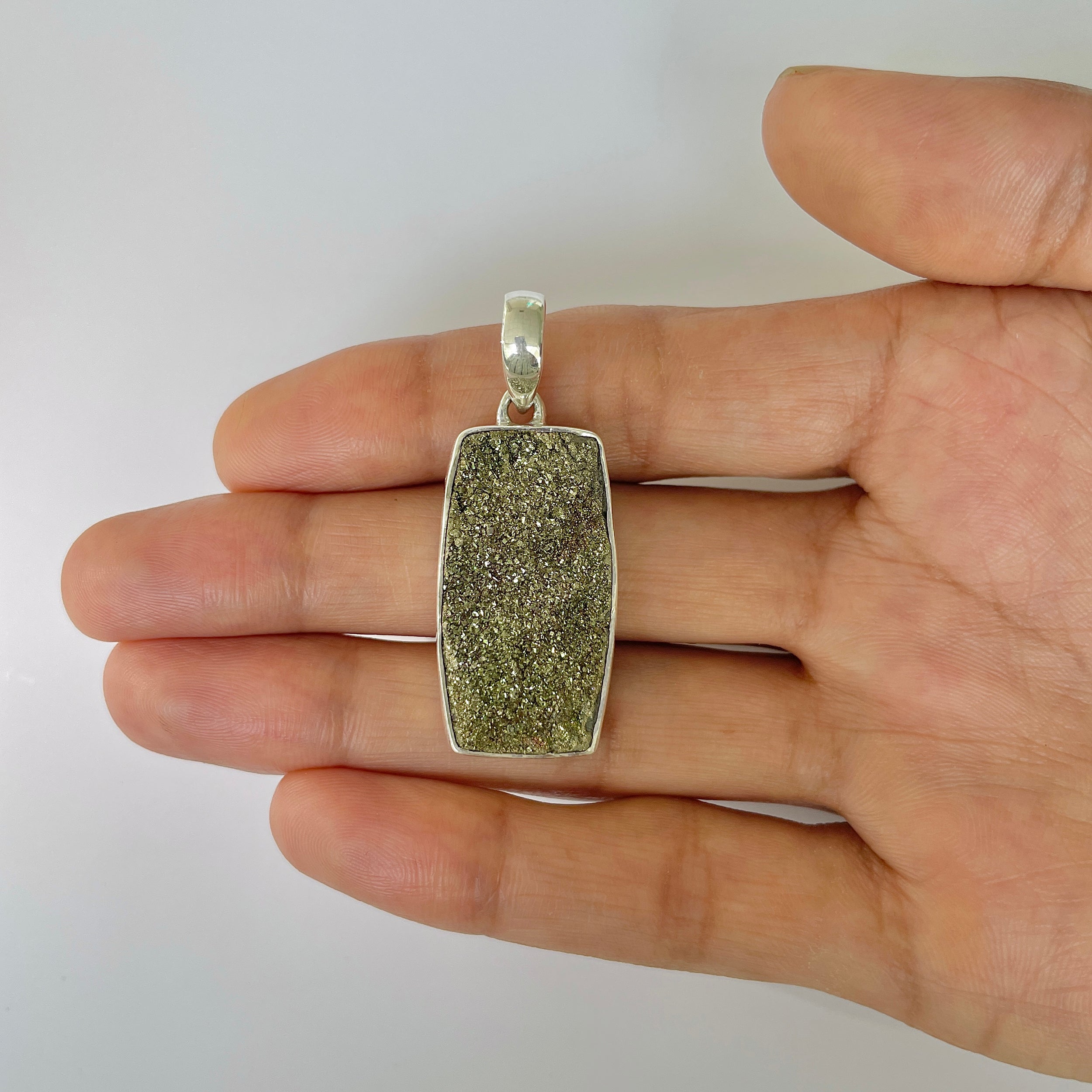 Spectropyrite Druzy Pendant-(SPD-1-15)