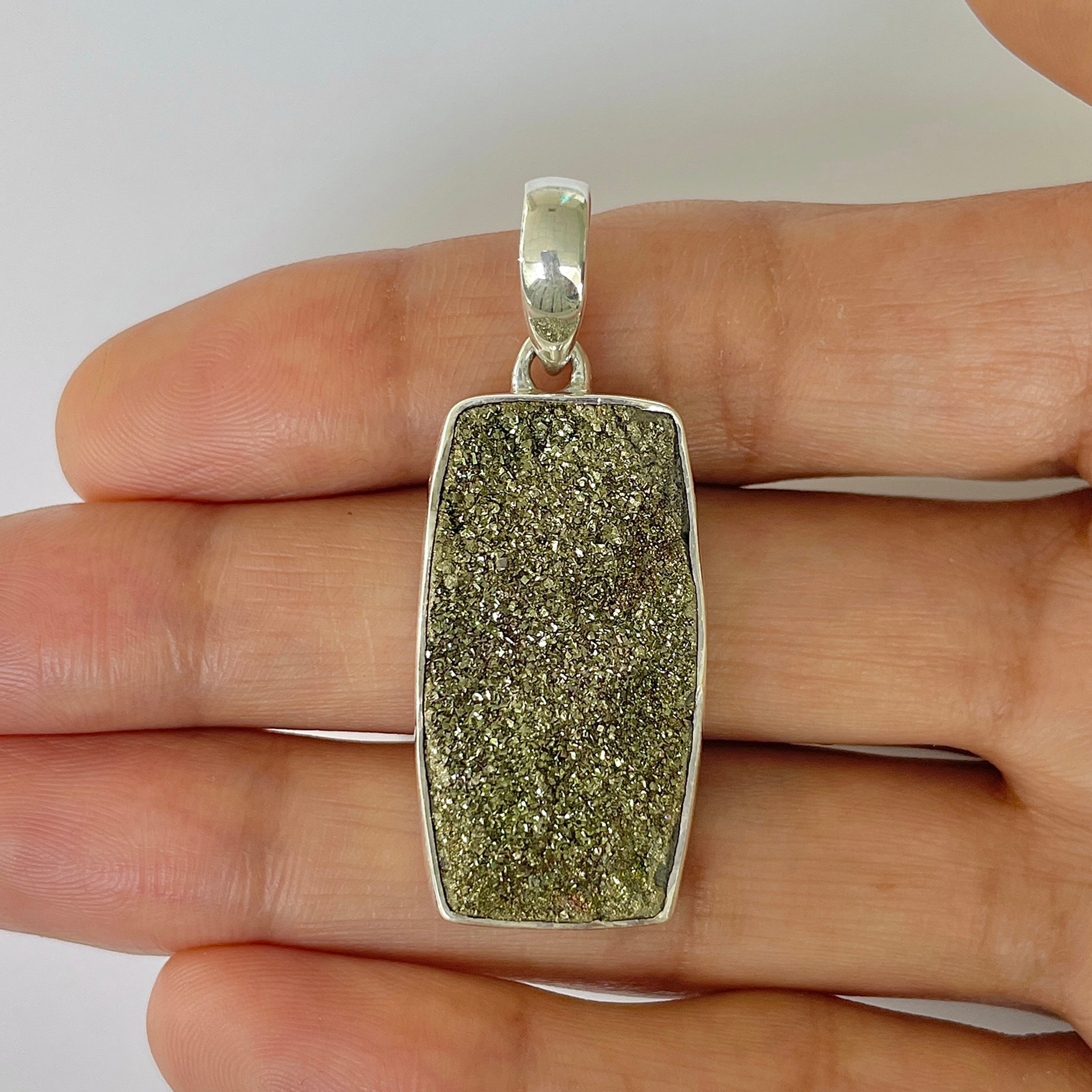 Spectropyrite Druzy Pendant-(SPD-1-15)