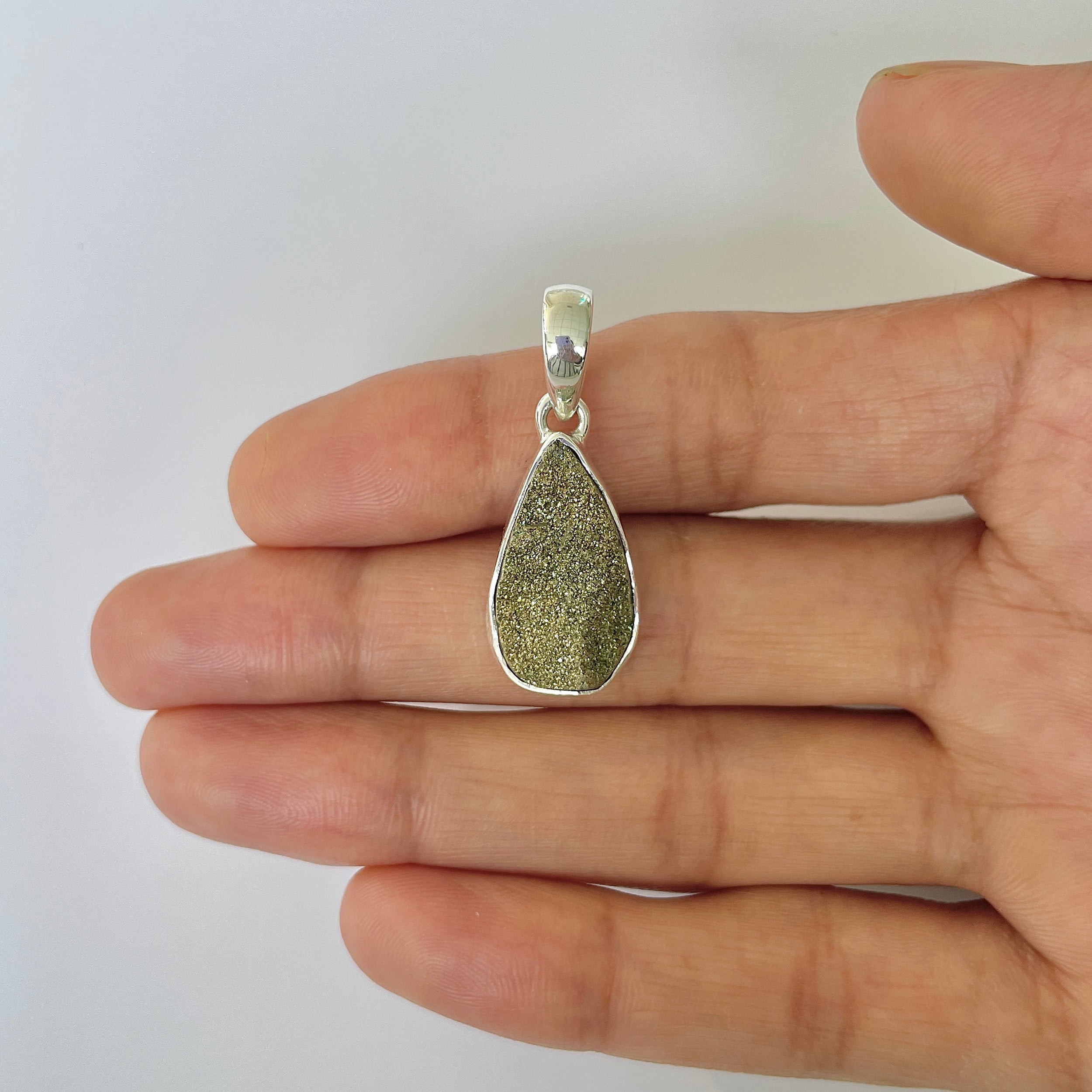 Spectropyrite Druzy Pendant-(SPD-1-21)