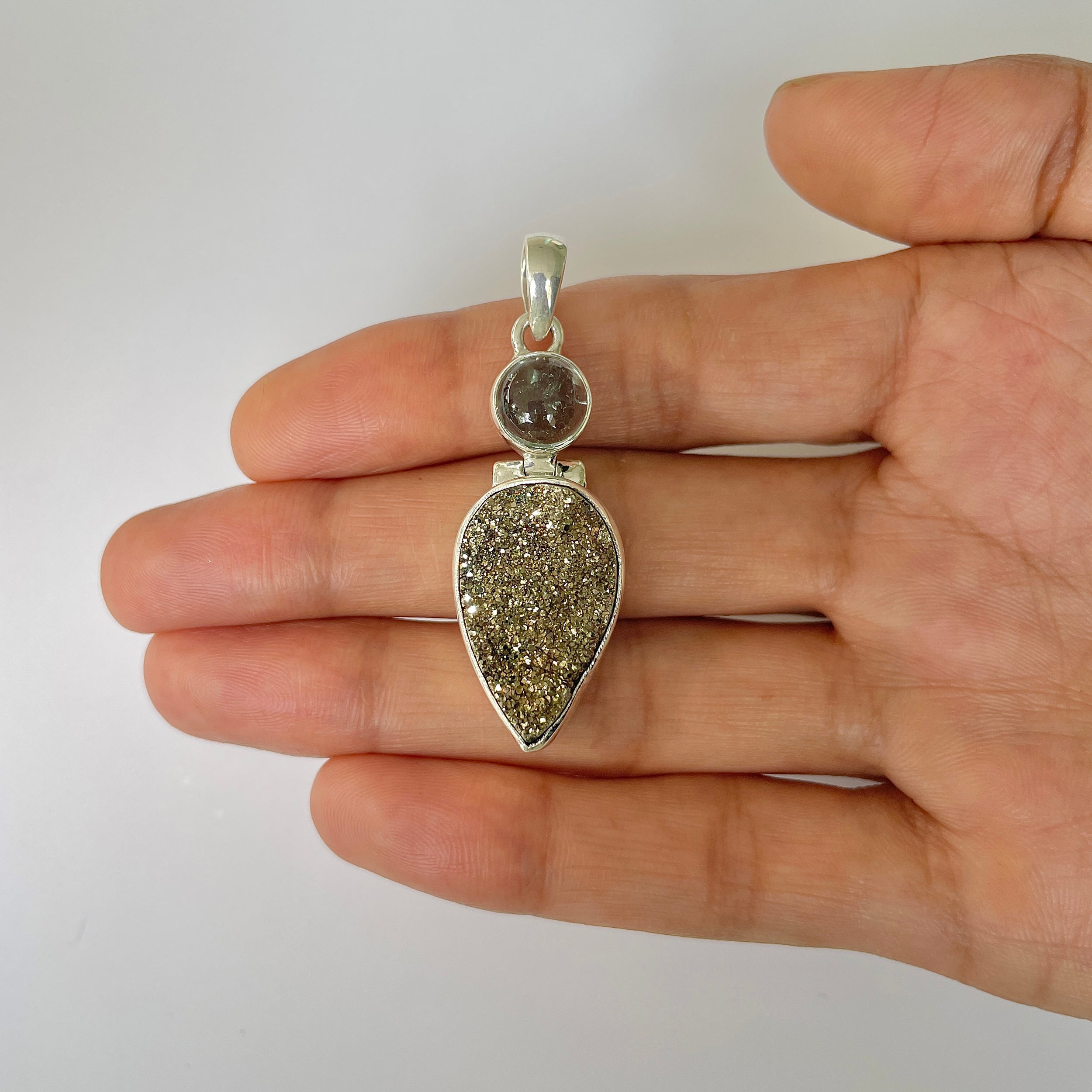 Spectropyrite Druzy Pendant-(SPD-1-26)