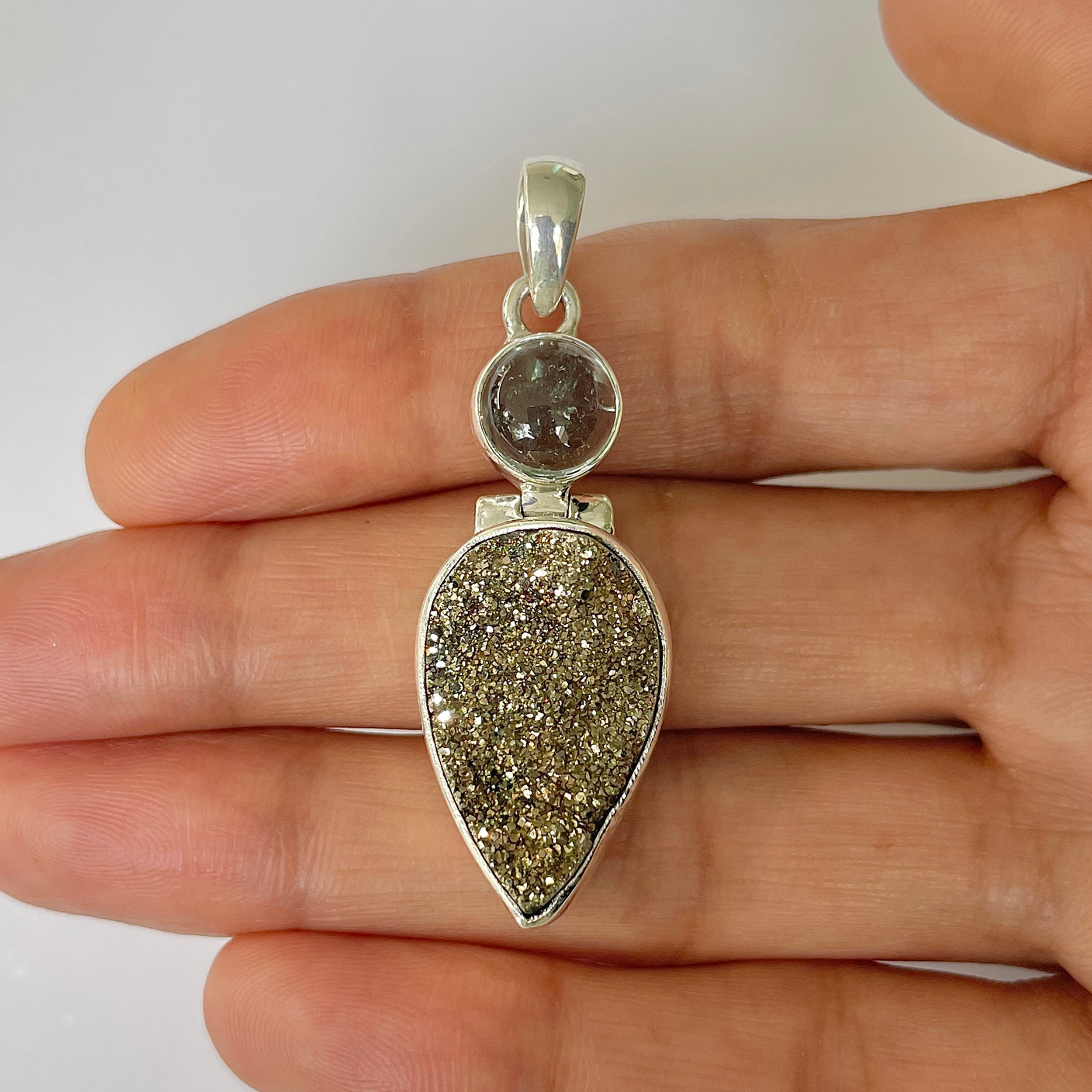 Spectropyrite Druzy Pendant-(SPD-1-26)