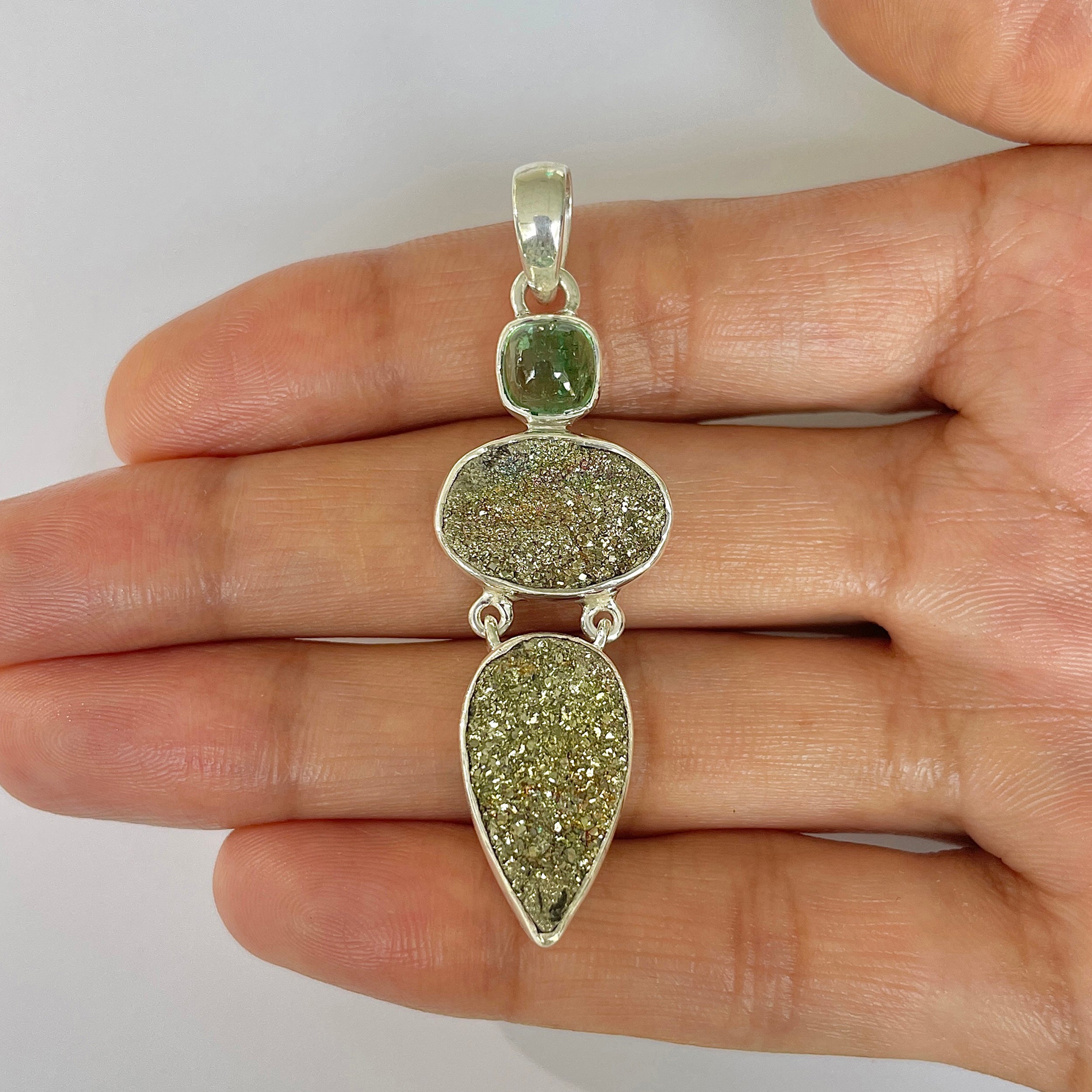 Spectropyrite Druzy Pendant-(SPD-1-29)