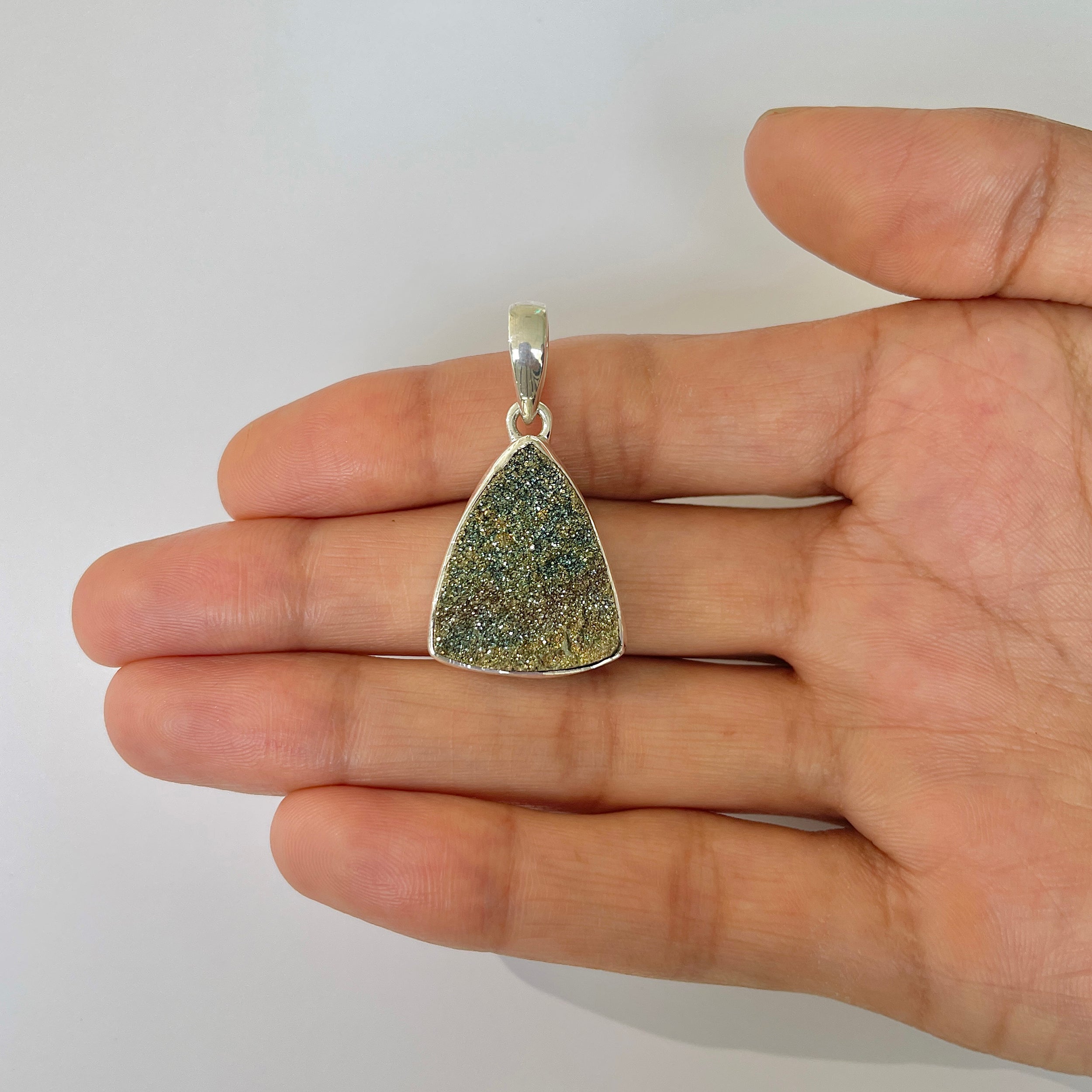 Spectropyrite Druzy Pendant-(SPD-1-32)