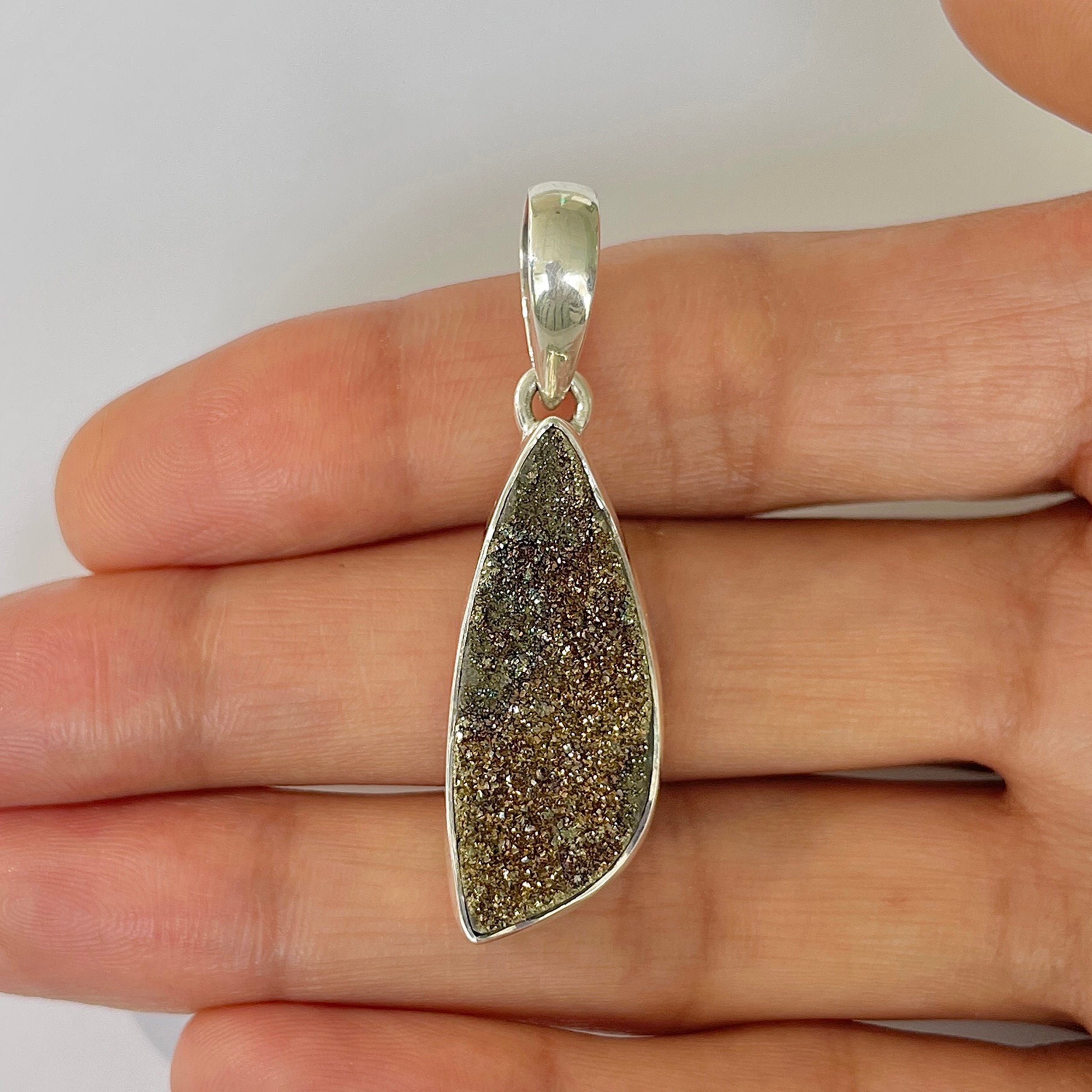 Spectropyrite Druzy Pendant-(SPD-1-36)