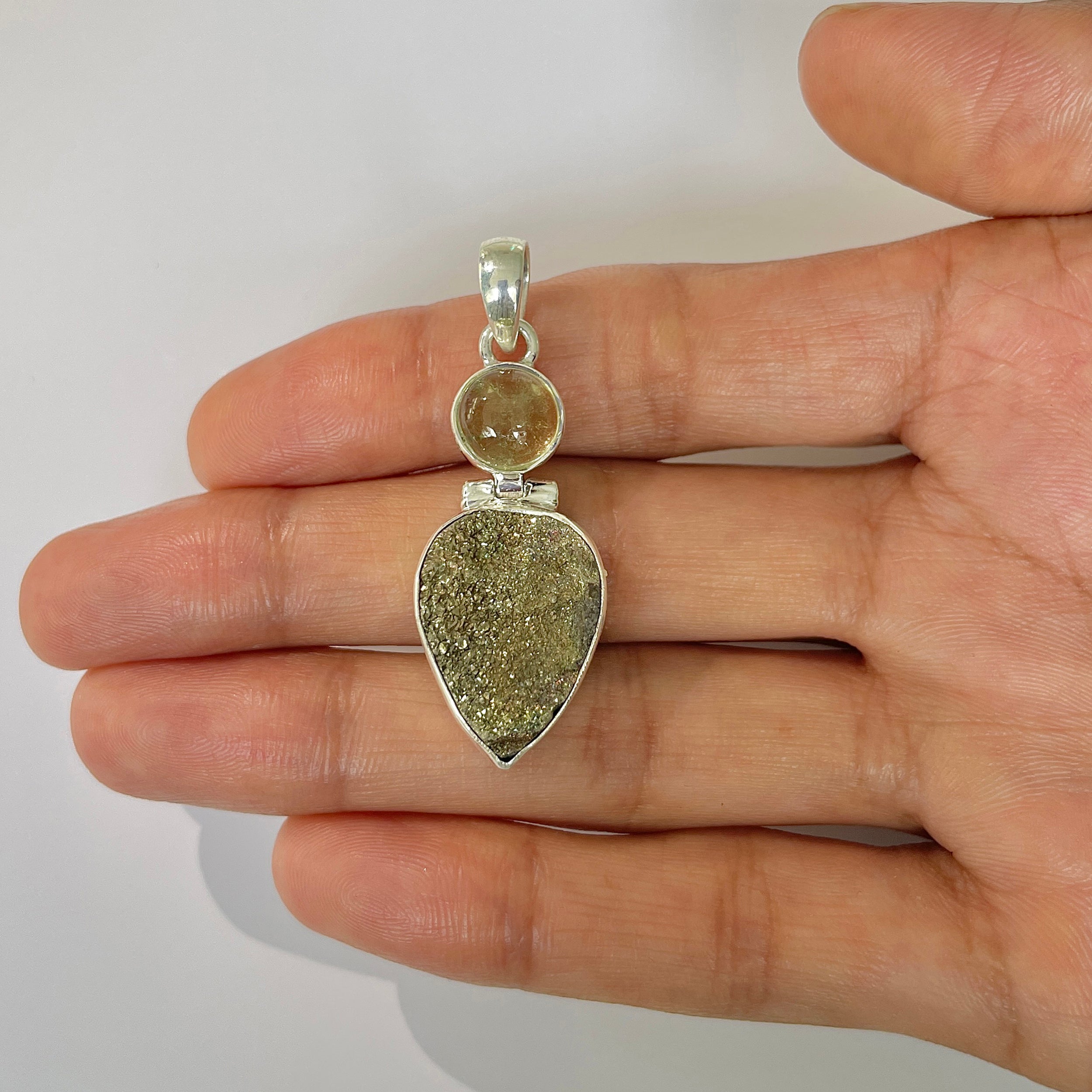 Spectropyrite Druzy Pendant-(SPD-1-37)