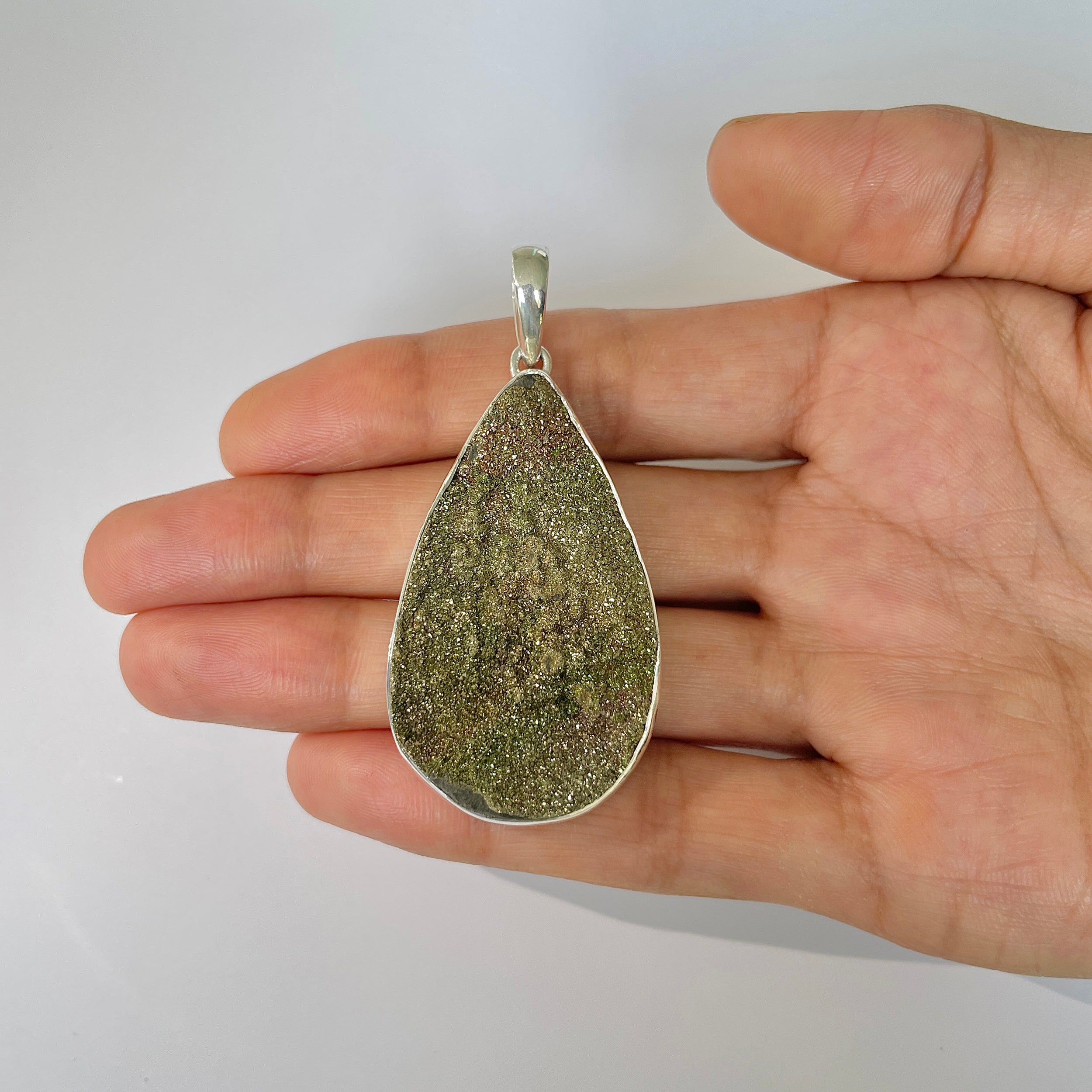 Spectropyrite Druzy Pendant-(SPD-1-41)