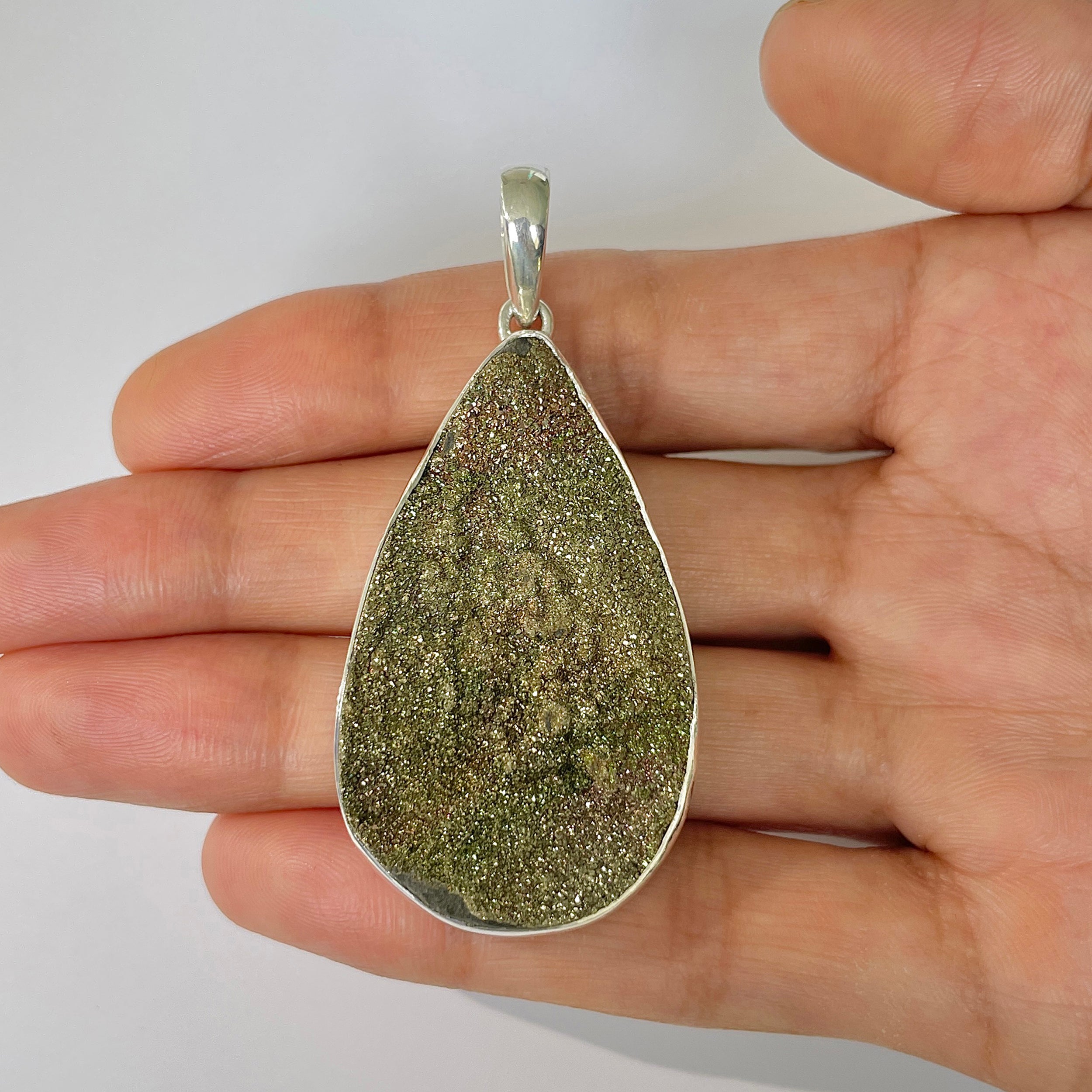 Spectropyrite Druzy Pendant-(SPD-1-41)