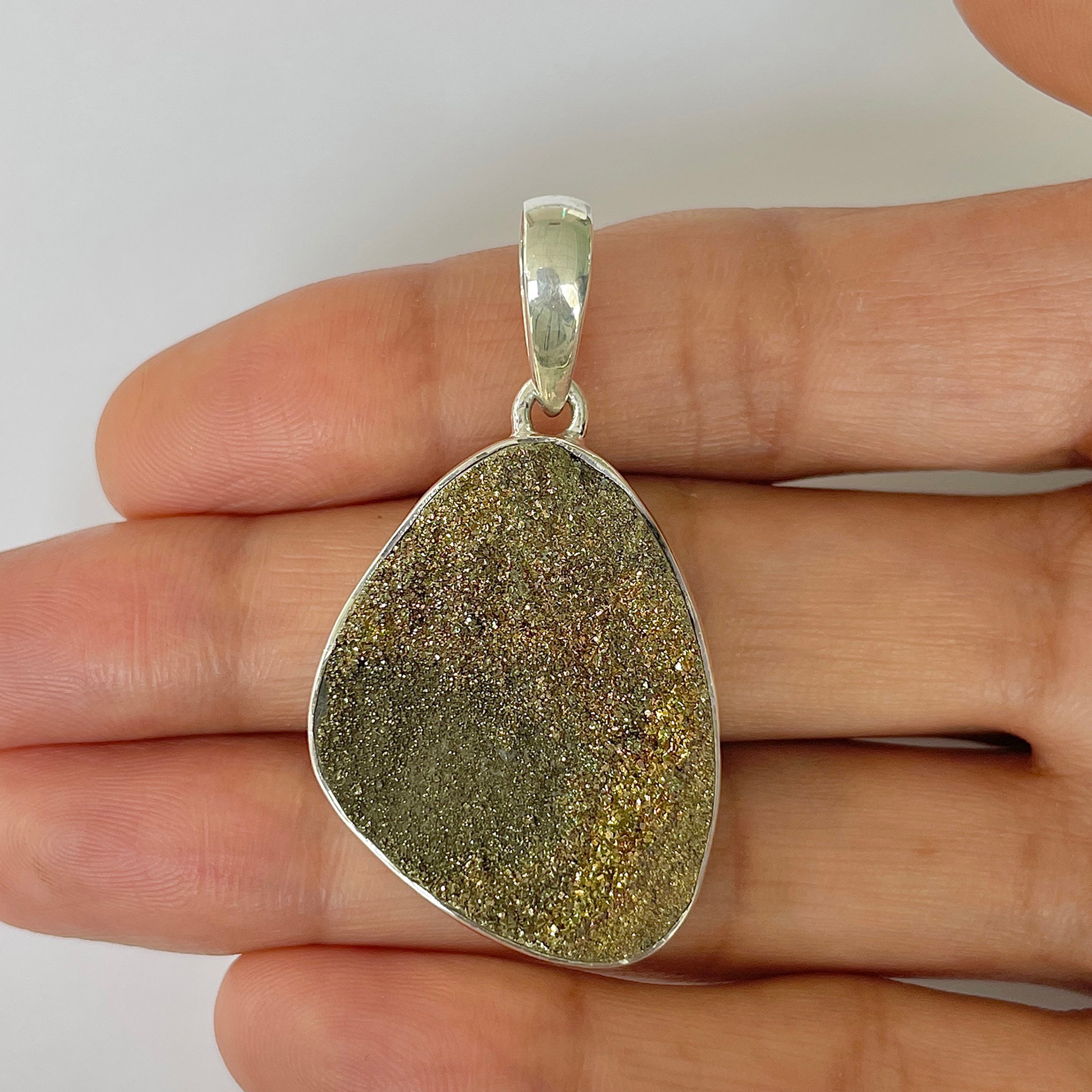 Spectropyrite Druzy Pendant-(SPD-1-42)