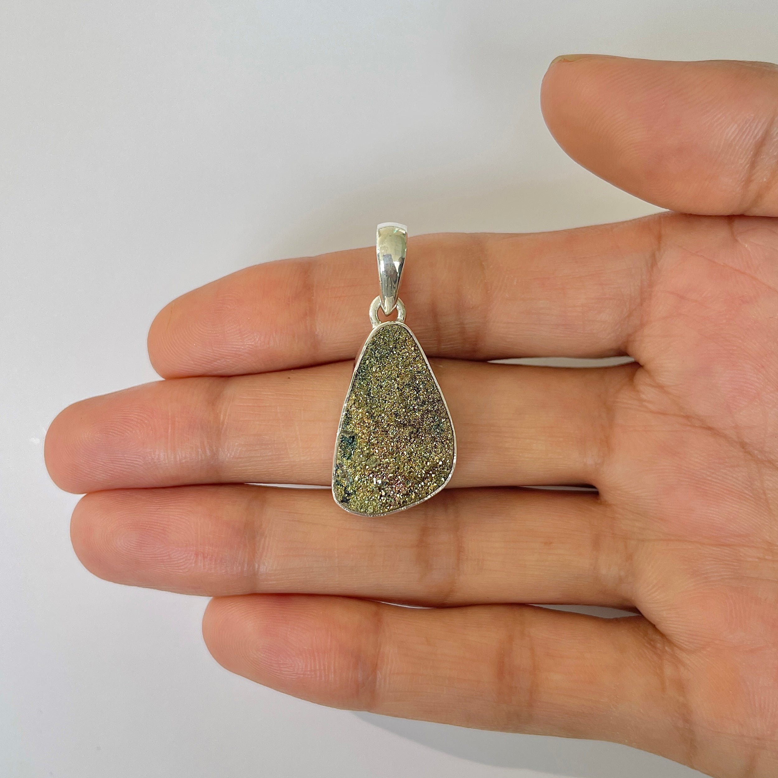 Spectropyrite Druzy Pendant-(SPD-1-43)