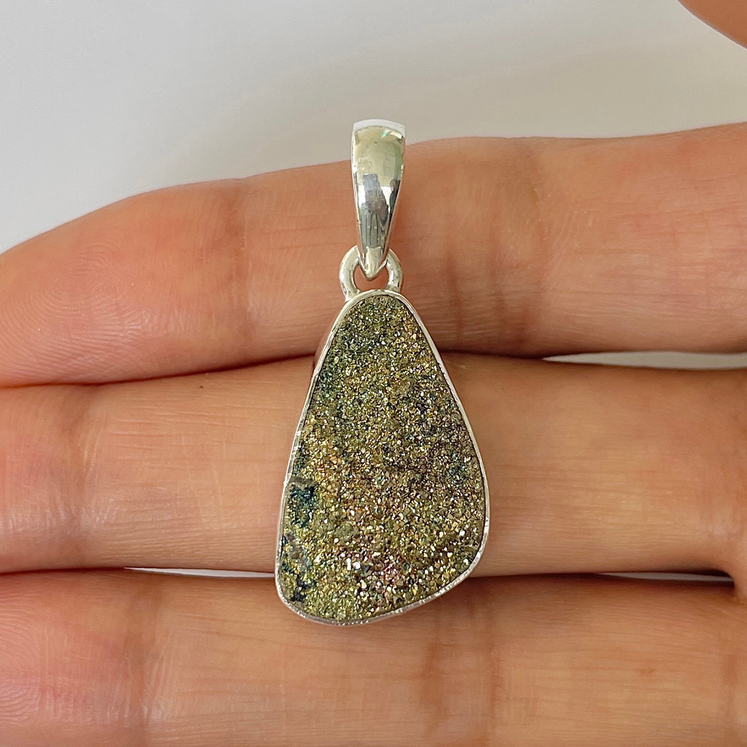 Spectropyrite Druzy Pendant-(SPD-1-43)