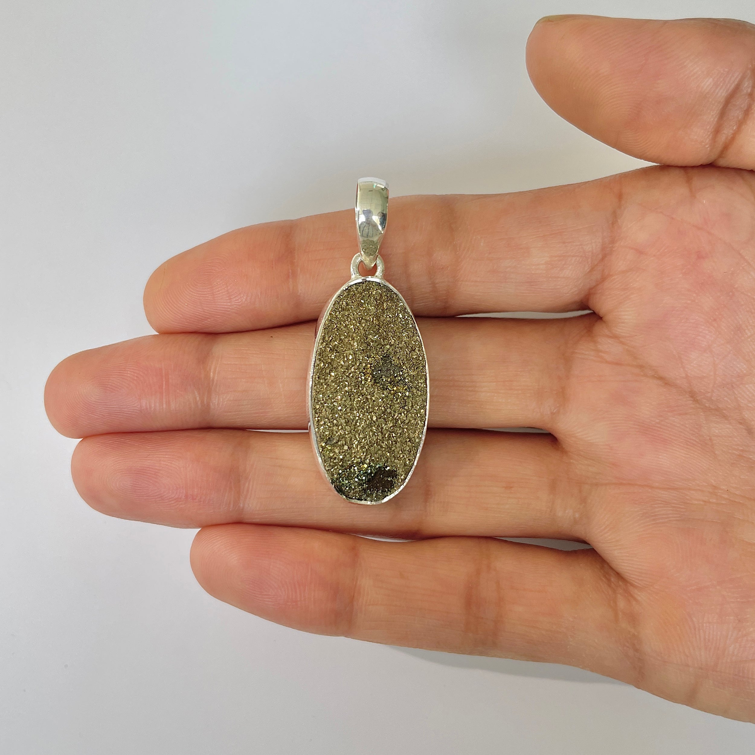 Spectropyrite Druzy Pendant-(SPD-1-44)