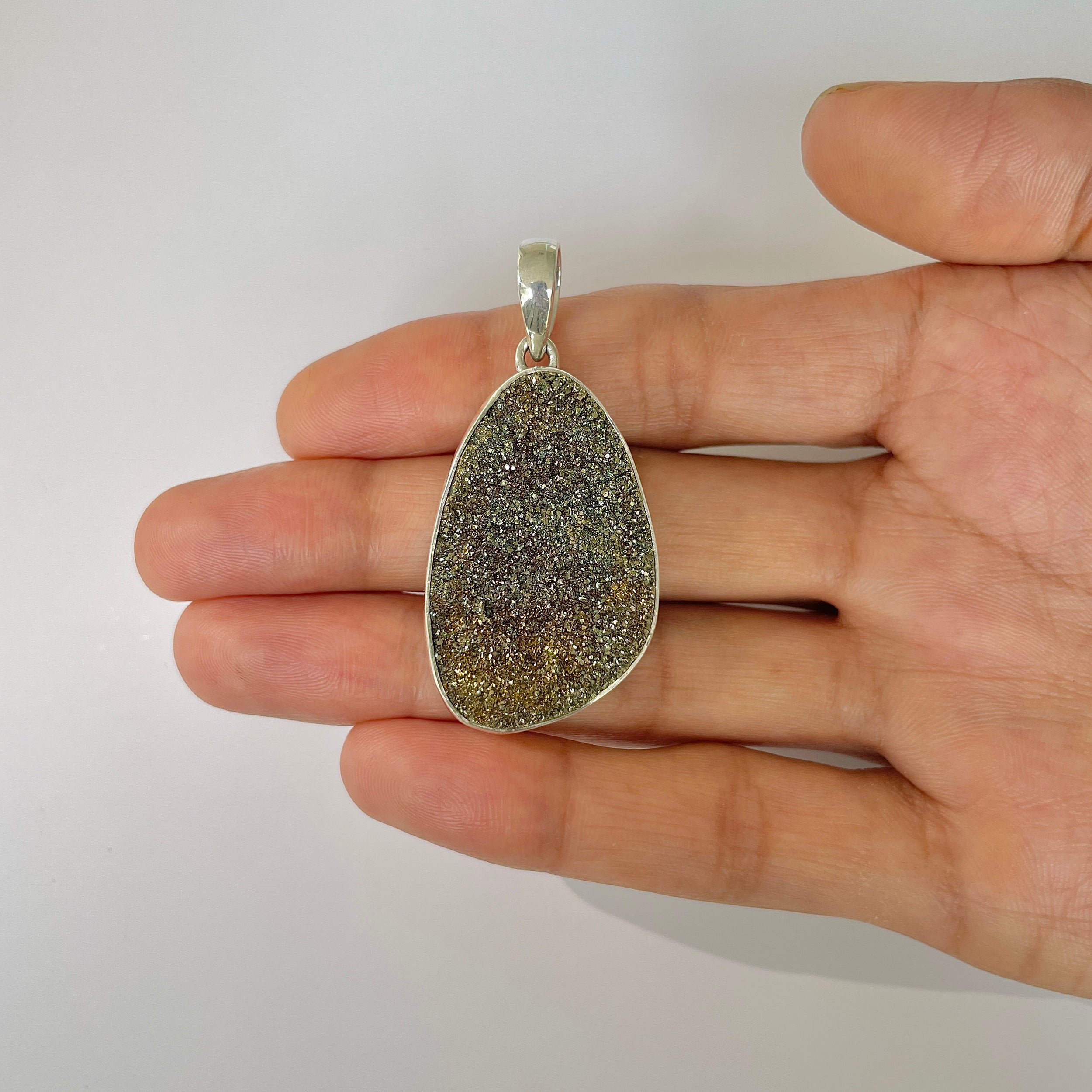 Spectropyrite Druzy Pendant-(SPD-1-50)
