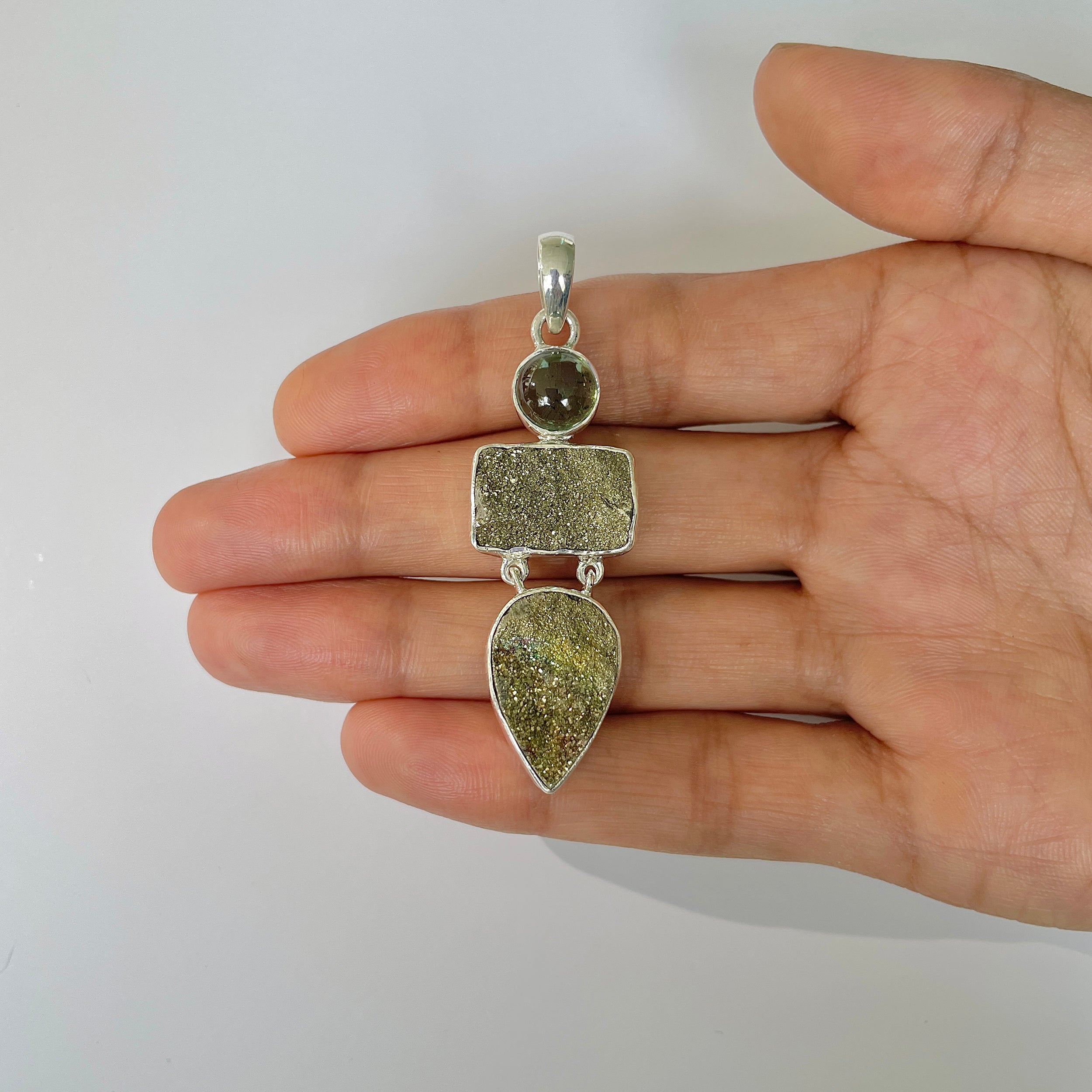 Spectropyrite Druzy Pendant-(SPD-1-6)