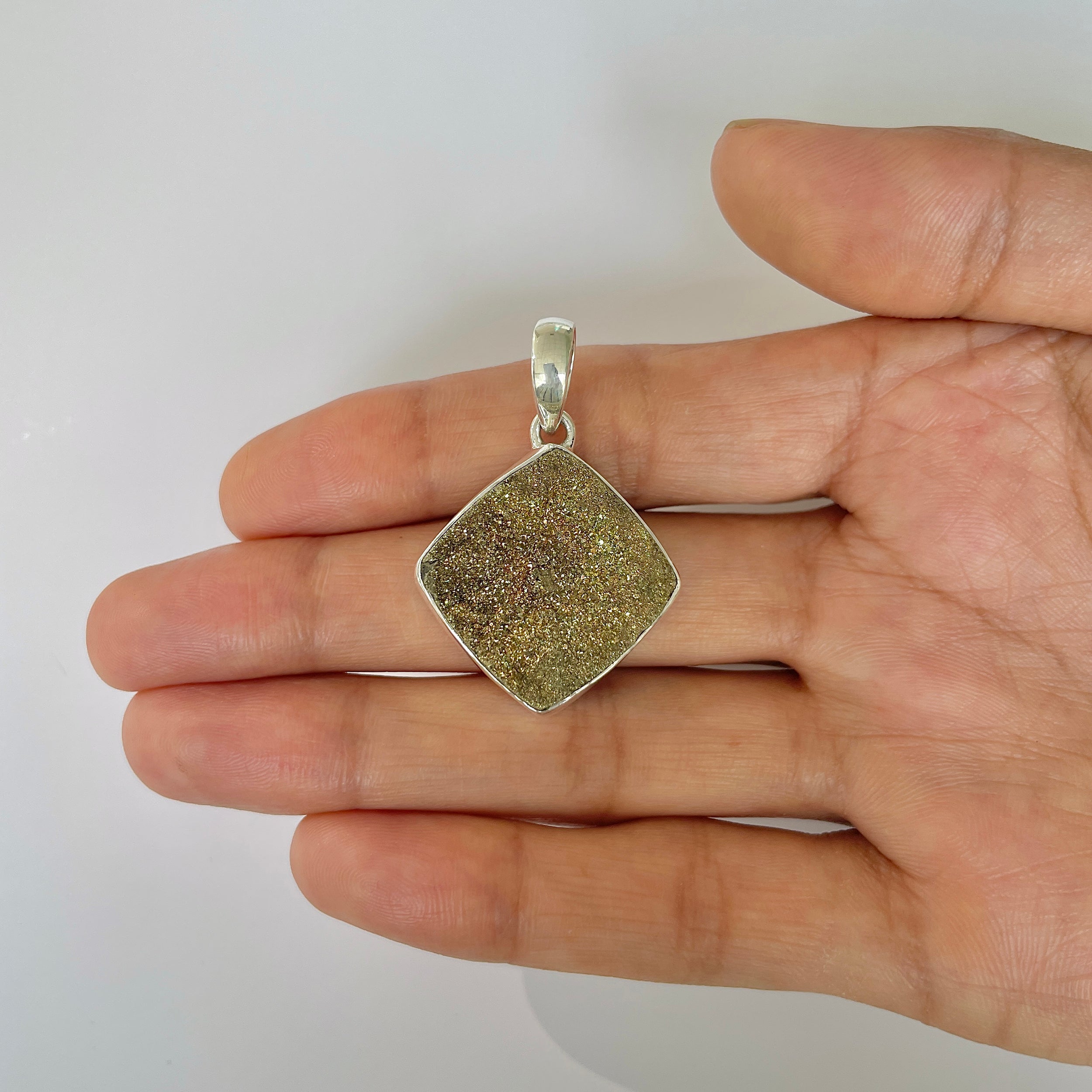 Spectropyrite Druzy Pendant-(SPD-1-7)