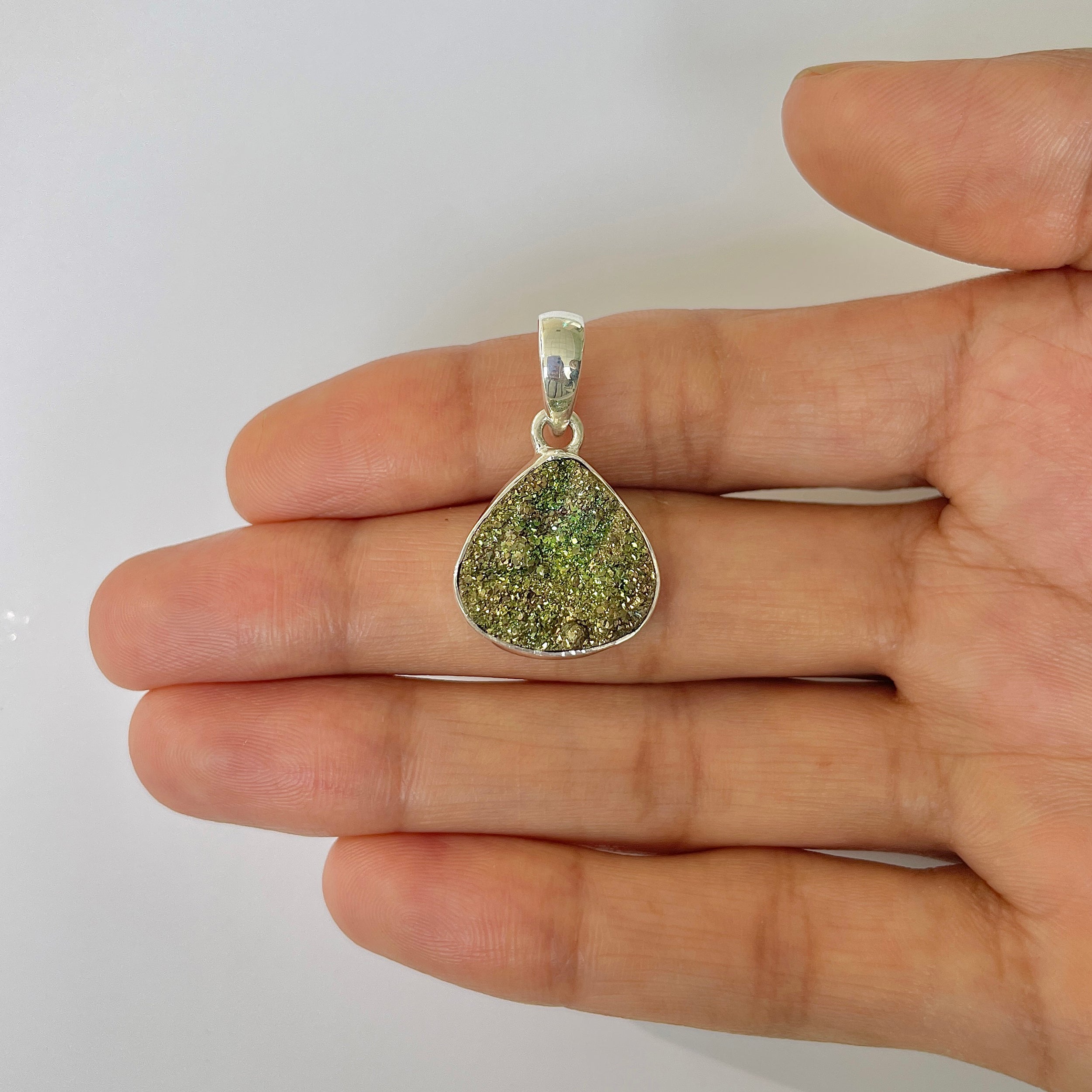 Spectropyrite Druzy Pendant-(SPD-1-9)
