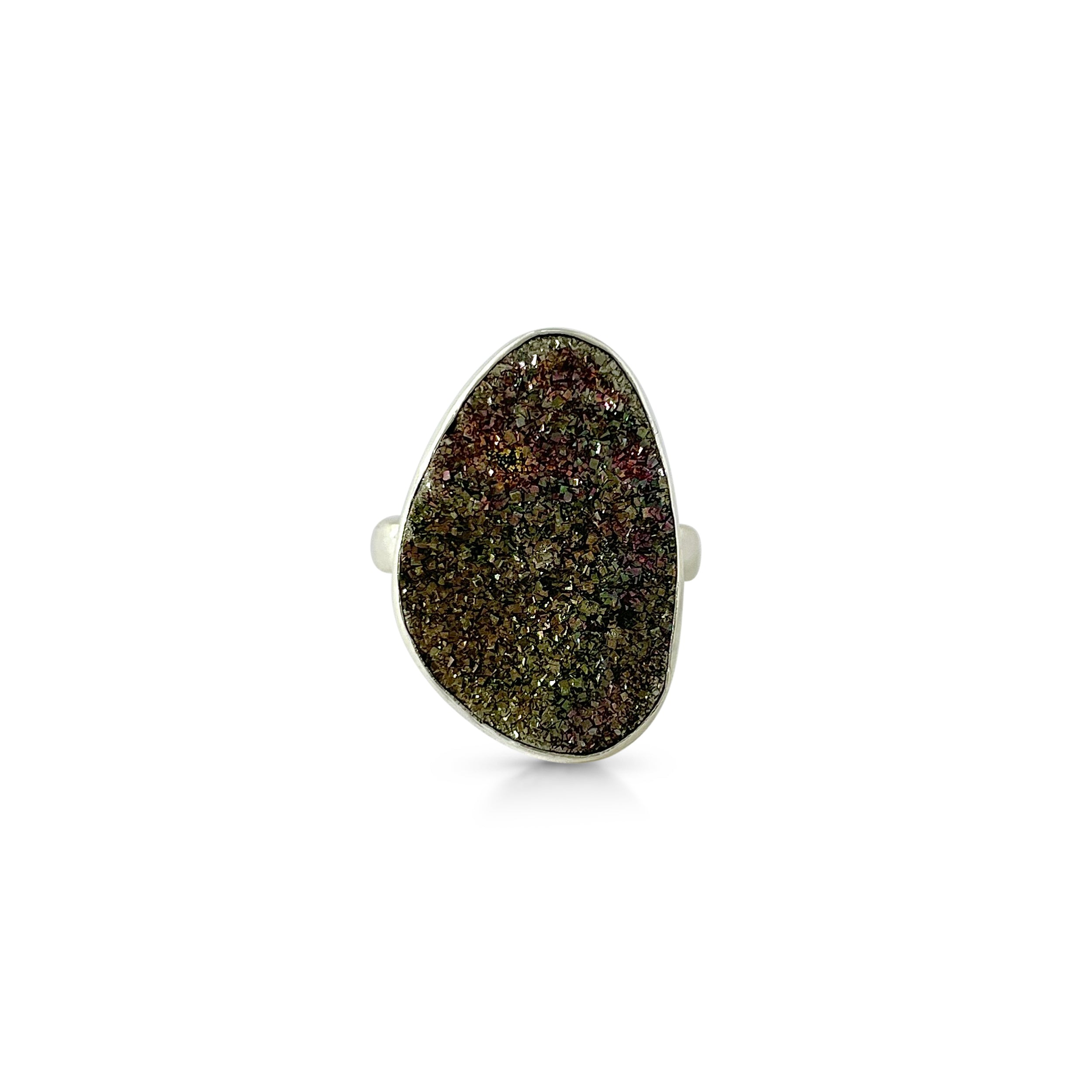 Spectropyrite Druzy Ring-(SPD-2-1)
