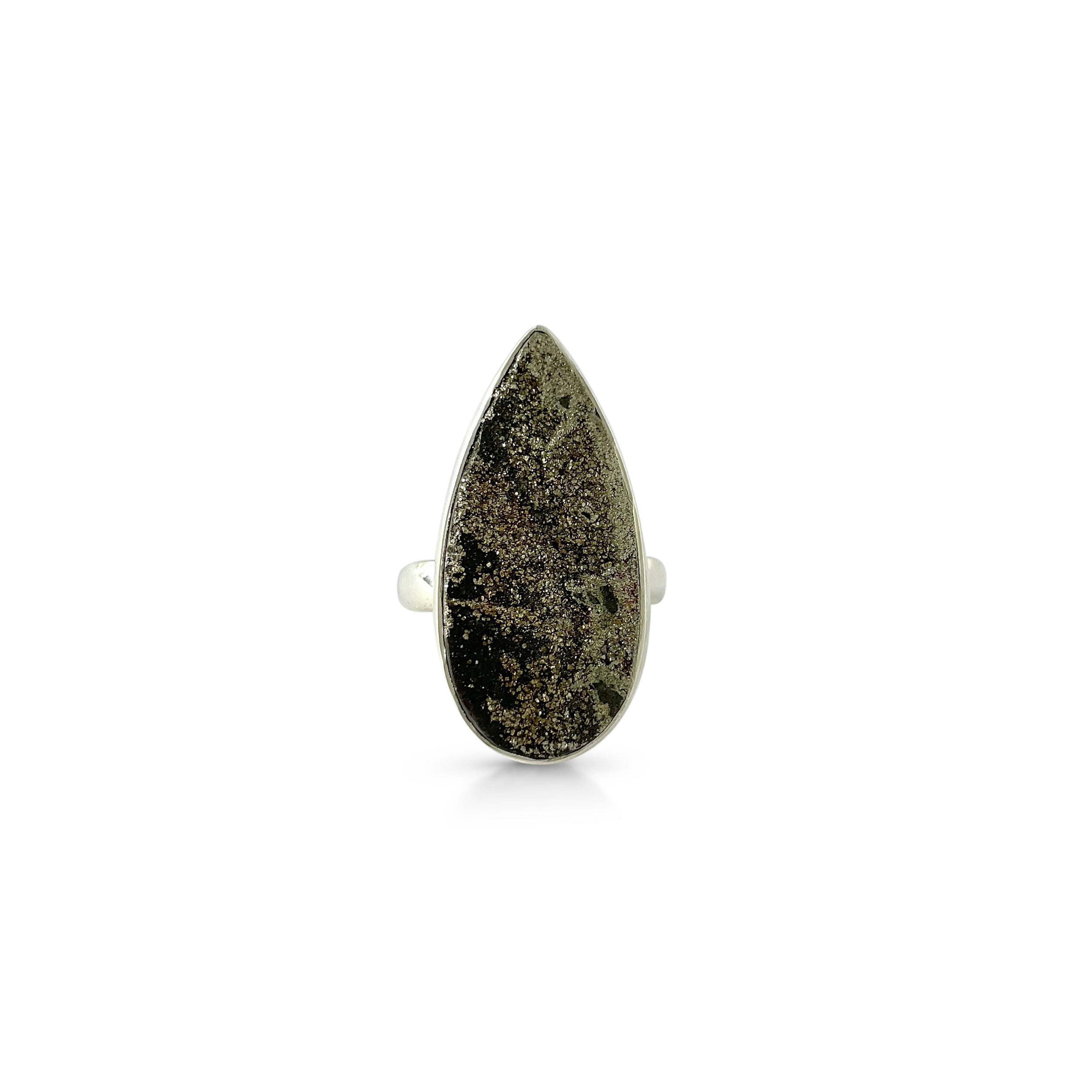 Spectropyrite Druzy Ring-(SPD-2-11)