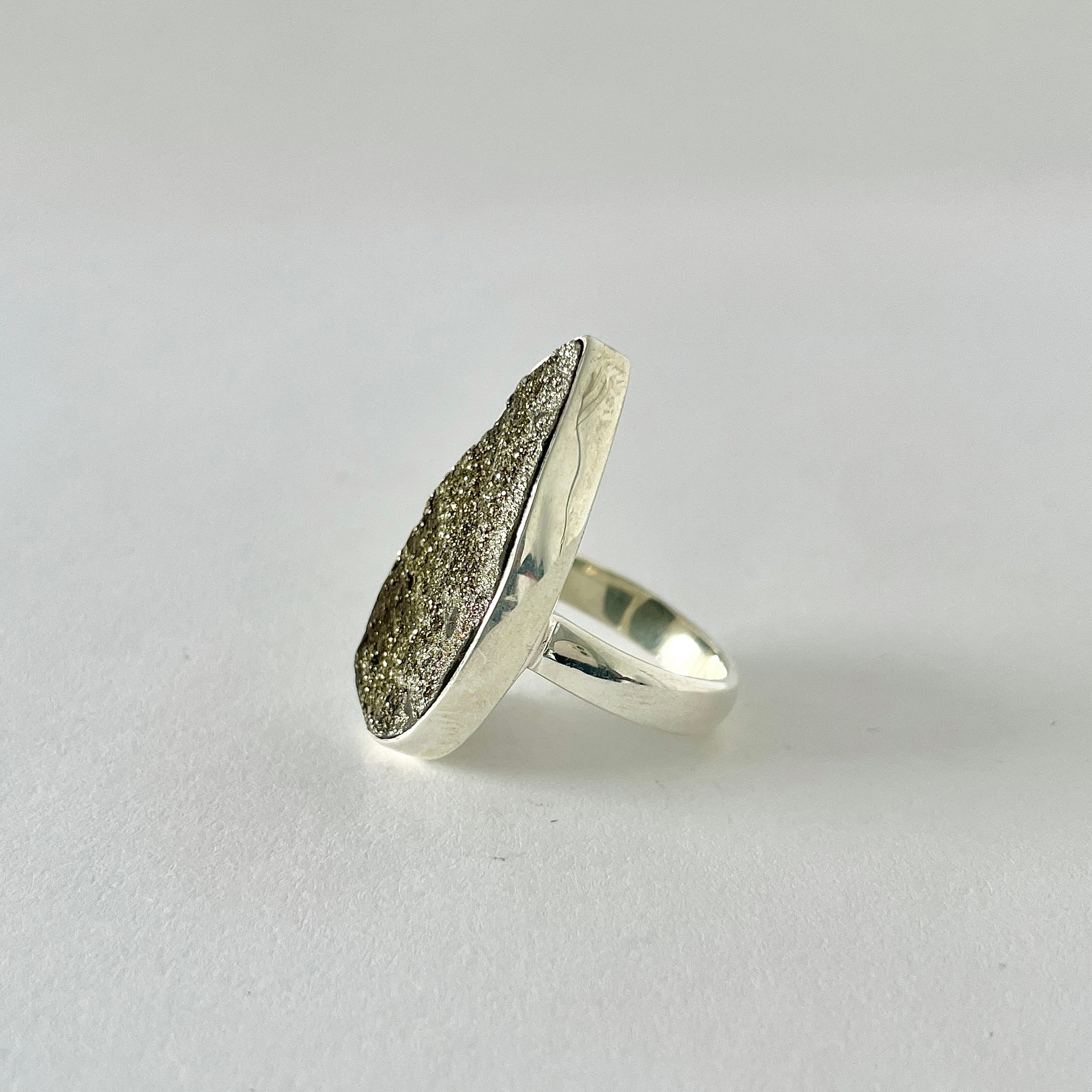 Spectropyrite Druzy Ring-(SPD-2-11)