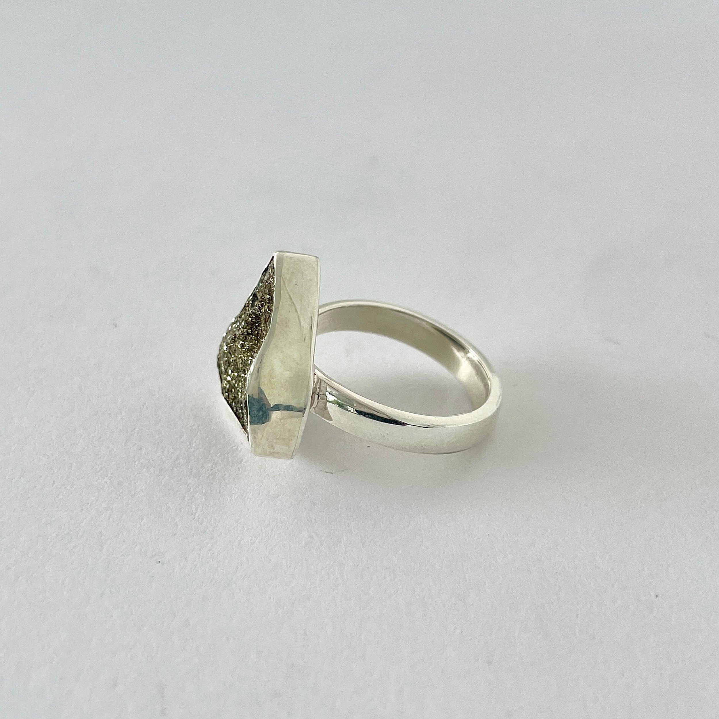 Spectropyrite Druzy Ring-(SPD-2-13)