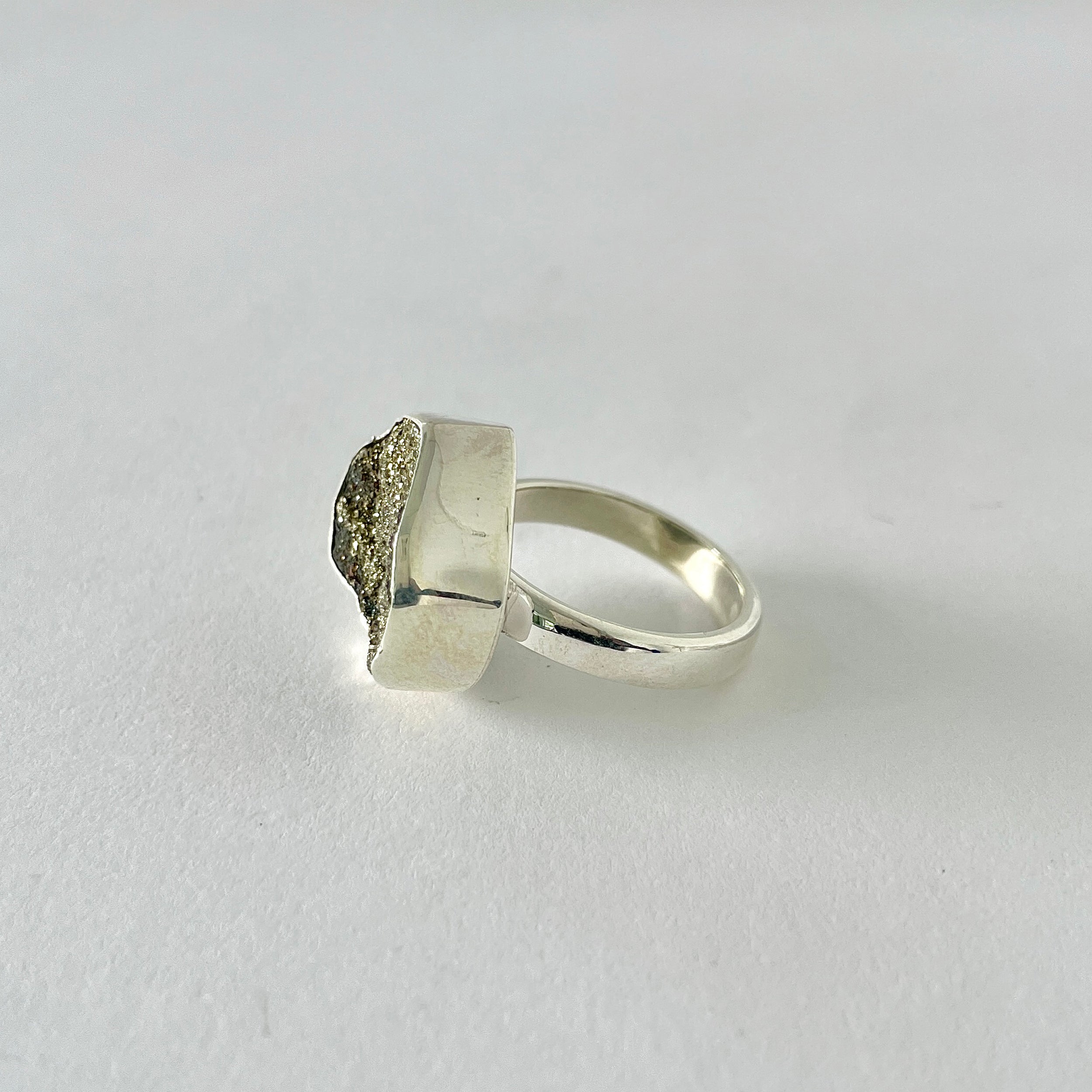 Spectropyrite Druzy Ring-(SPD-2-14)