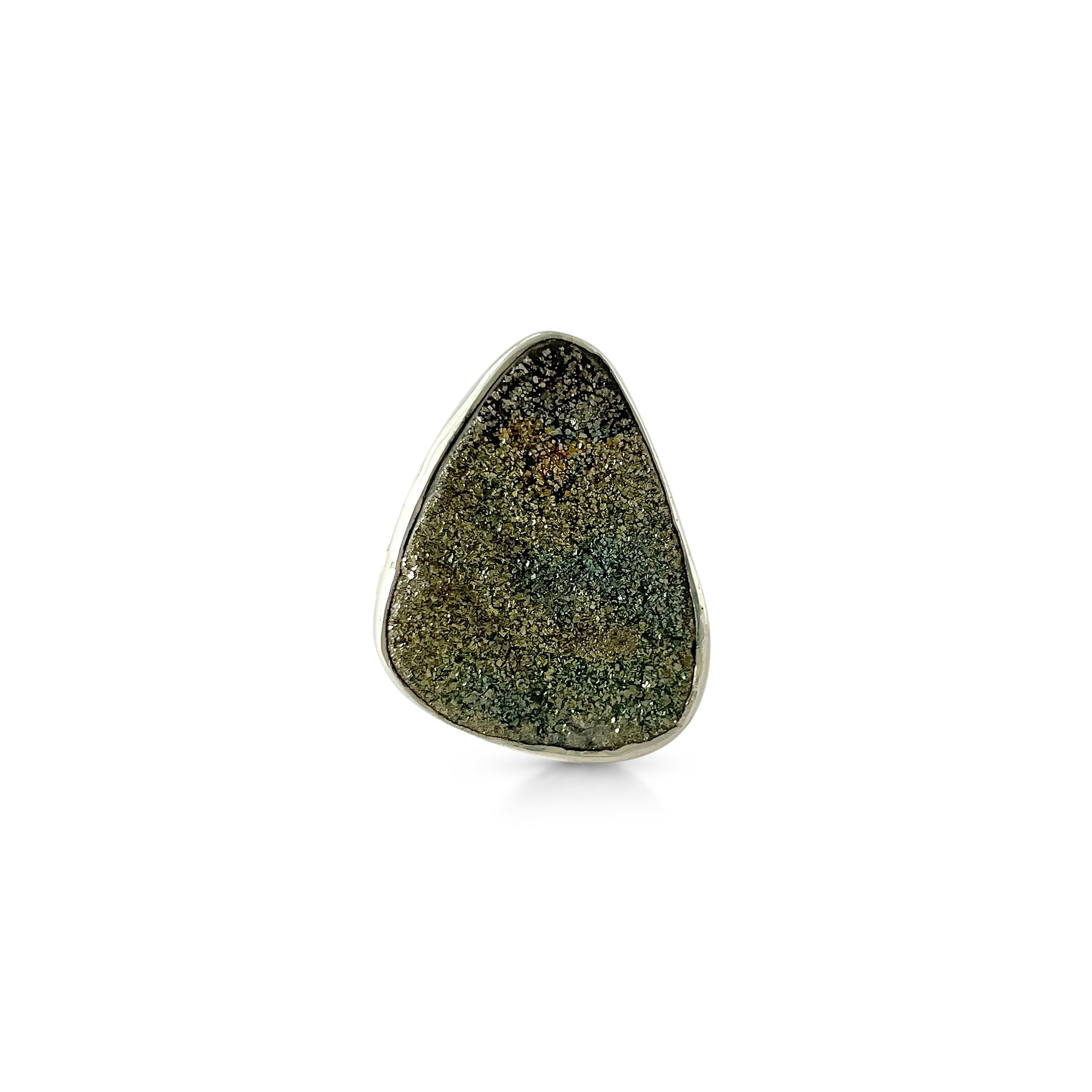 Spectropyrite Druzy Ring-(SPD-2-16)