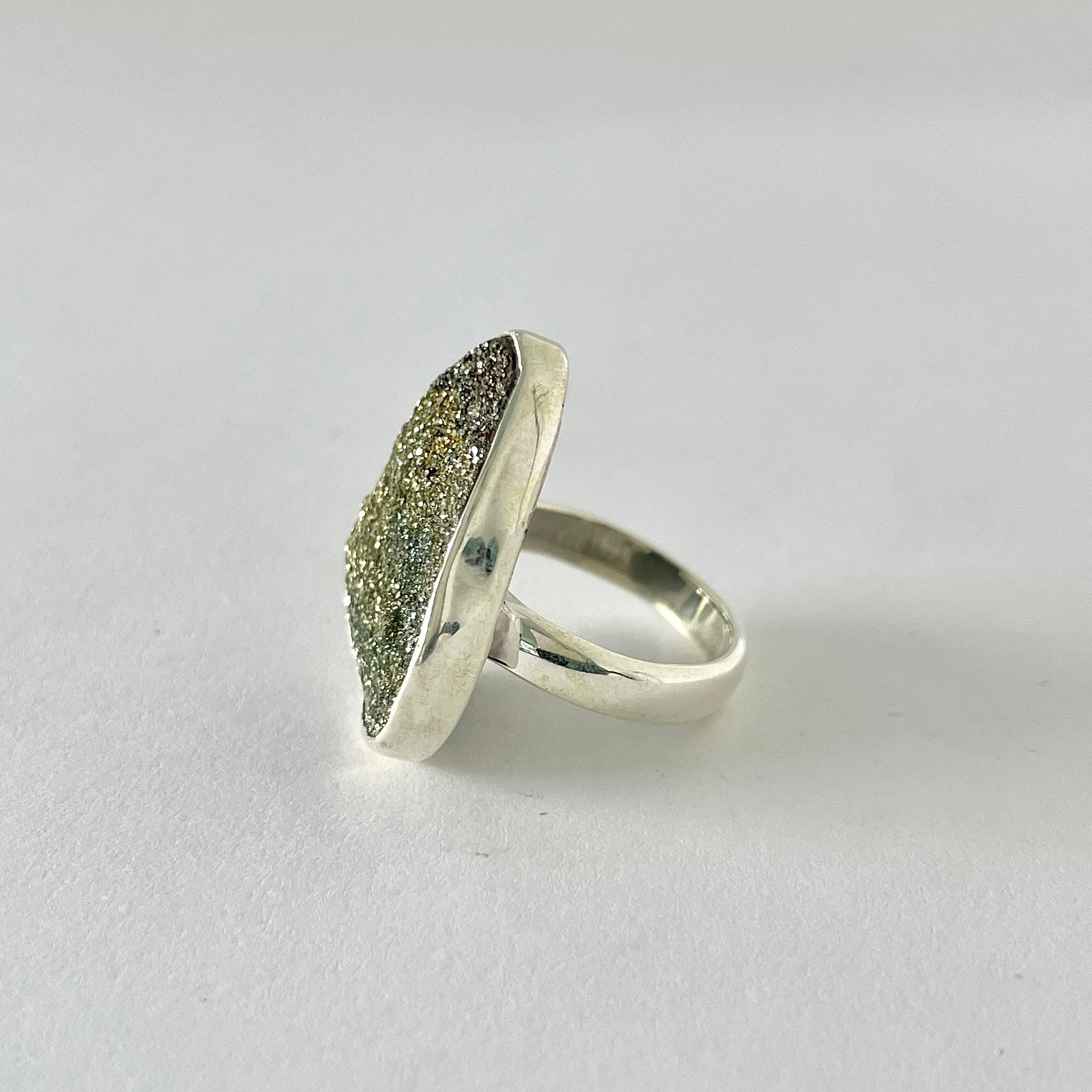Spectropyrite Druzy Ring-(SPD-2-16)
