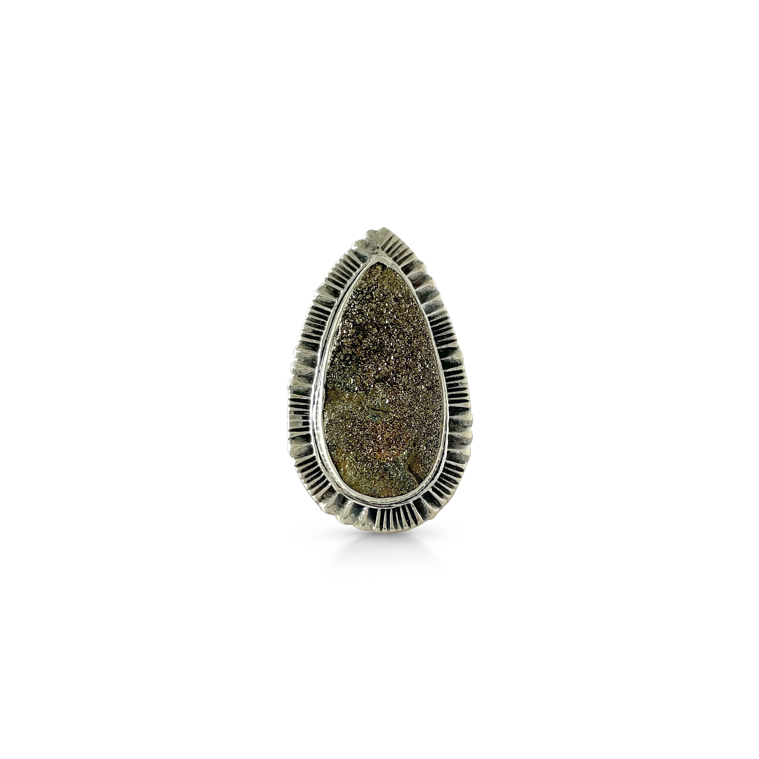 Spectropyrite Druzy Ring-(SPD-2-17)