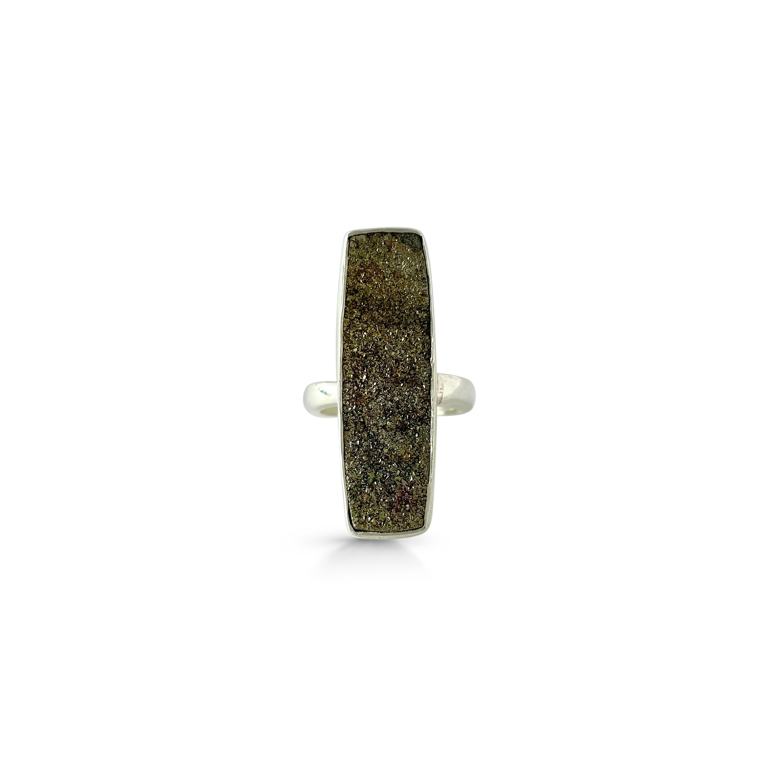 Spectropyrite Druzy Ring-(SPD-2-18)