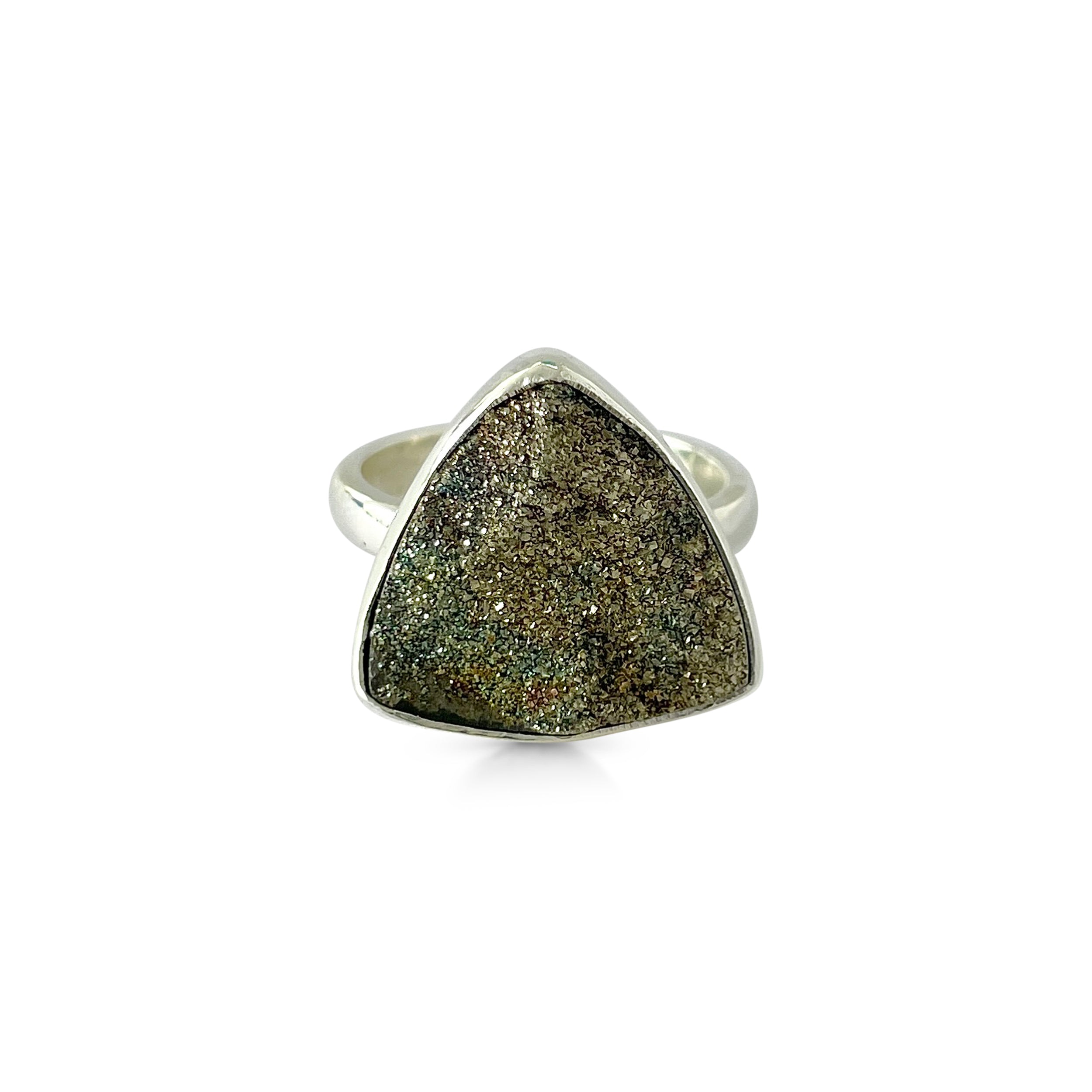 Spectropyrite Druzy Ring-(SPD-2-20)