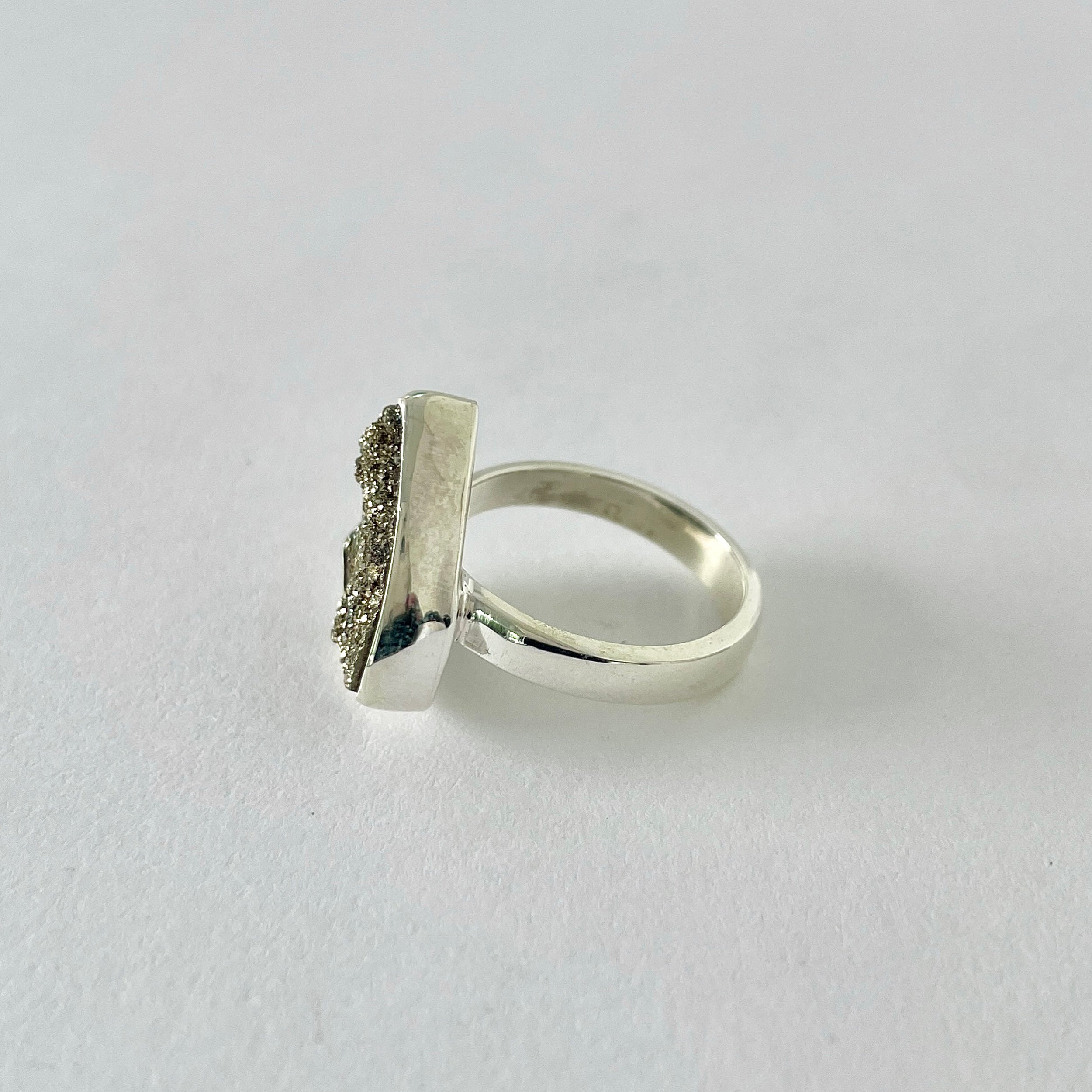 Spectropyrite Druzy Ring-(SPD-2-20)