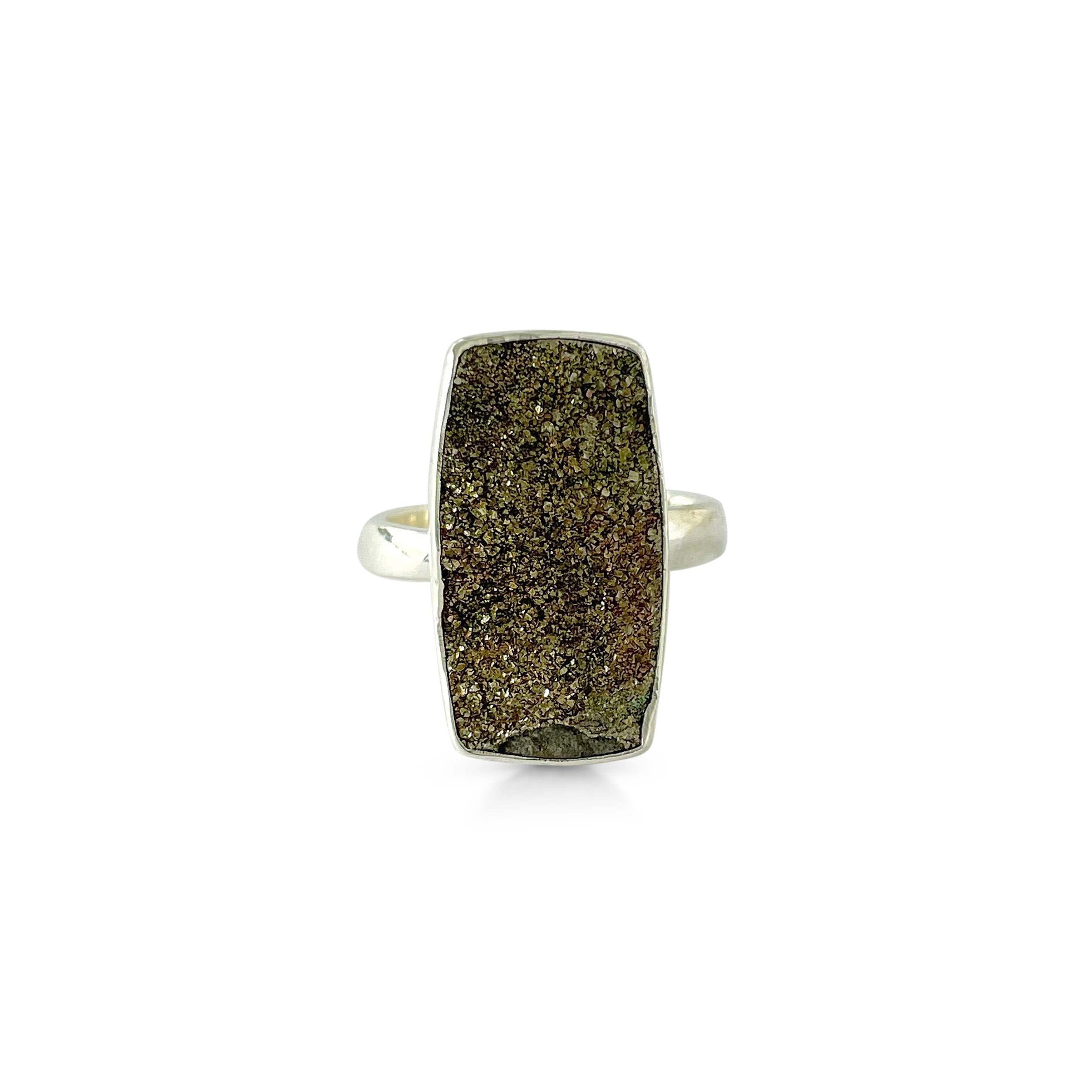Spectropyrite Druzy Ring-(SPD-2-22)