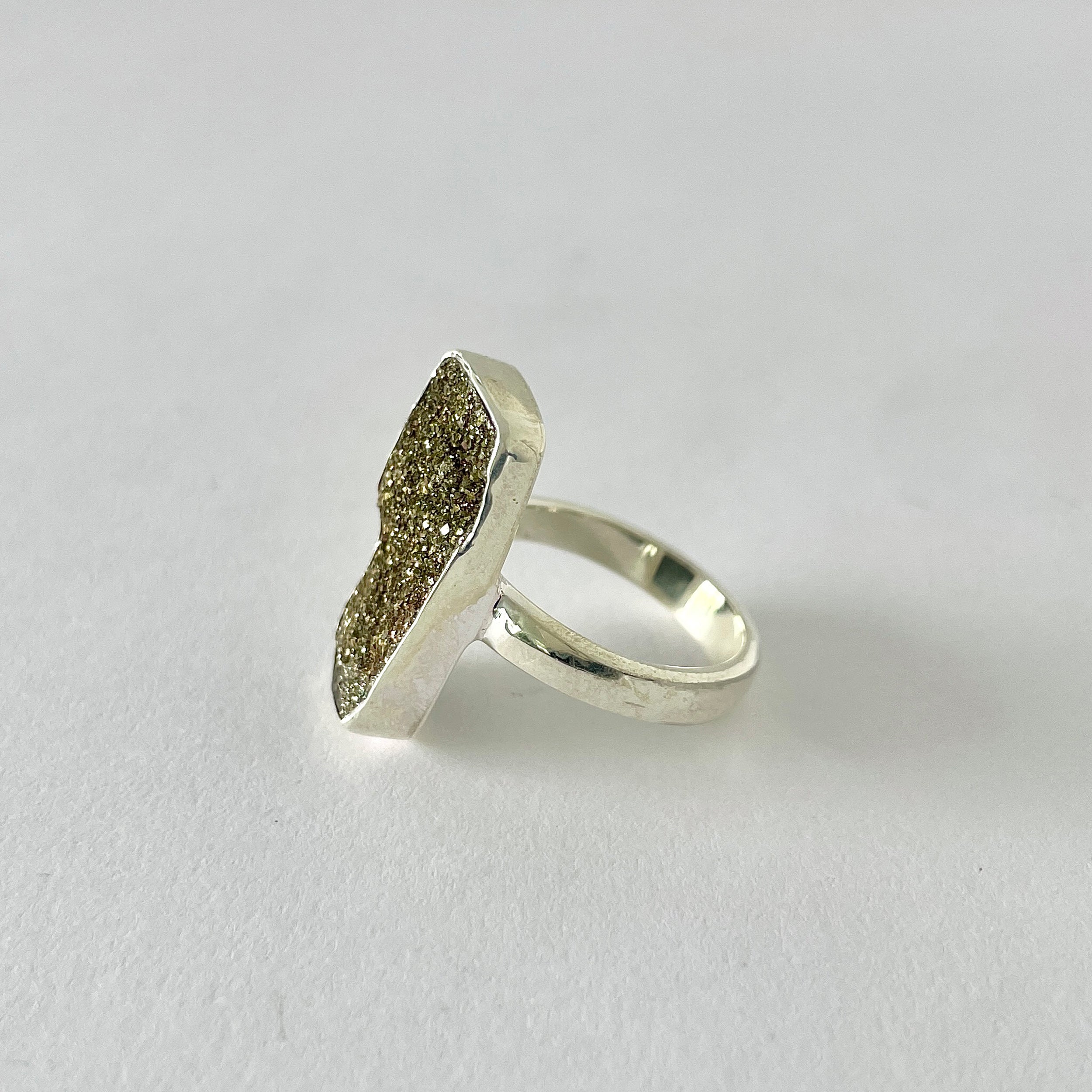 Spectropyrite Druzy Ring-(SPD-2-22)