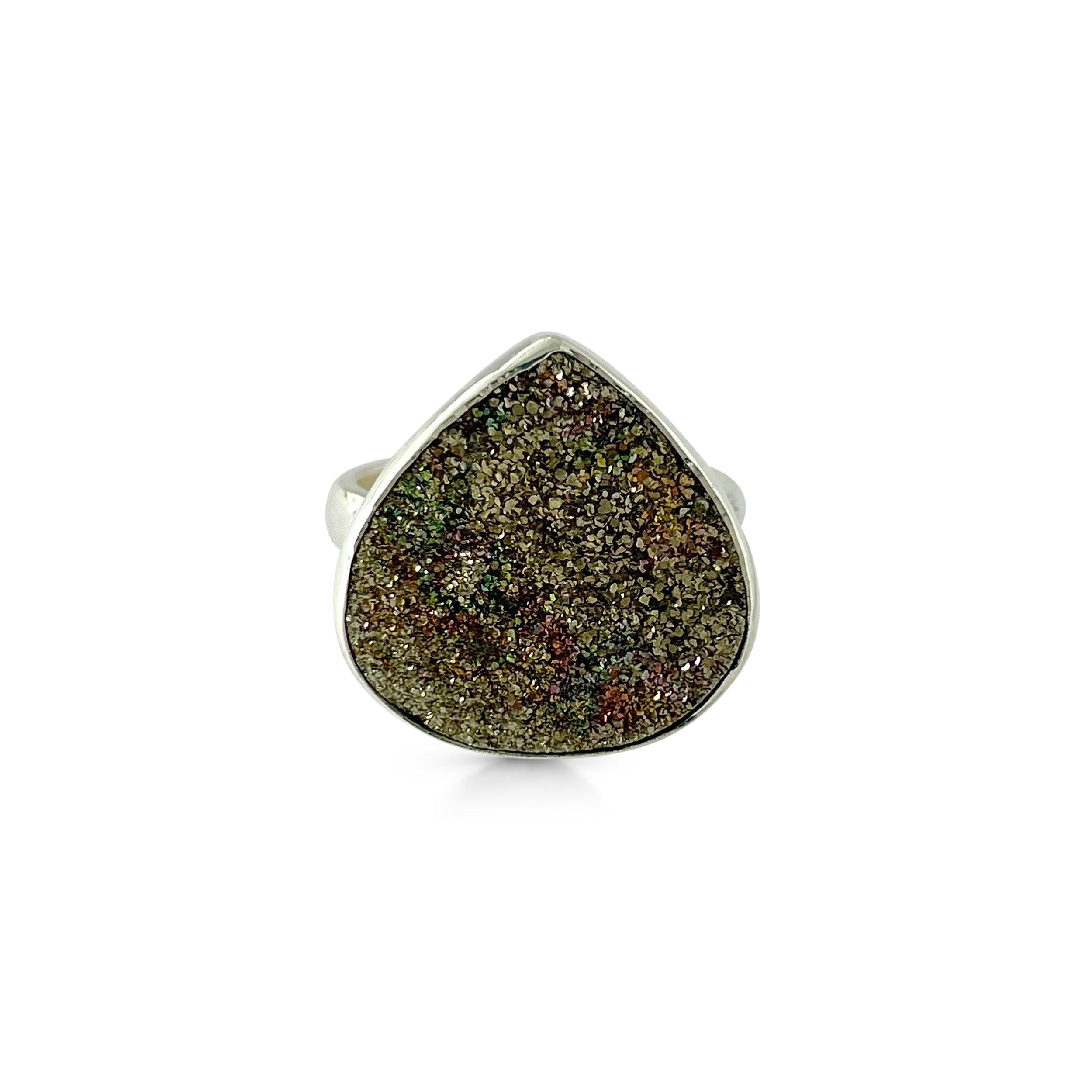 Spectropyrite Druzy Ring-(SPD-2-23)