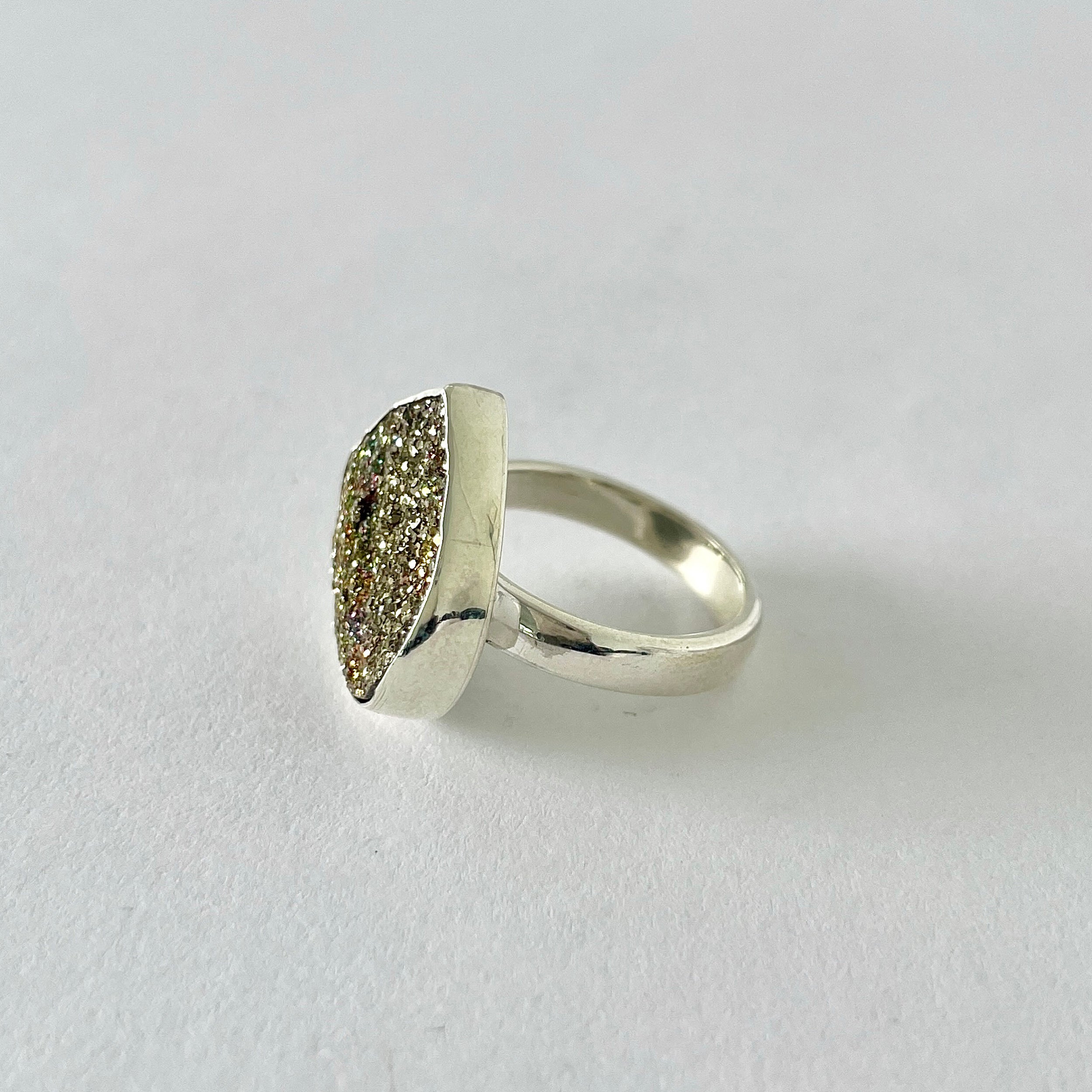 Spectropyrite Druzy Ring-(SPD-2-23)