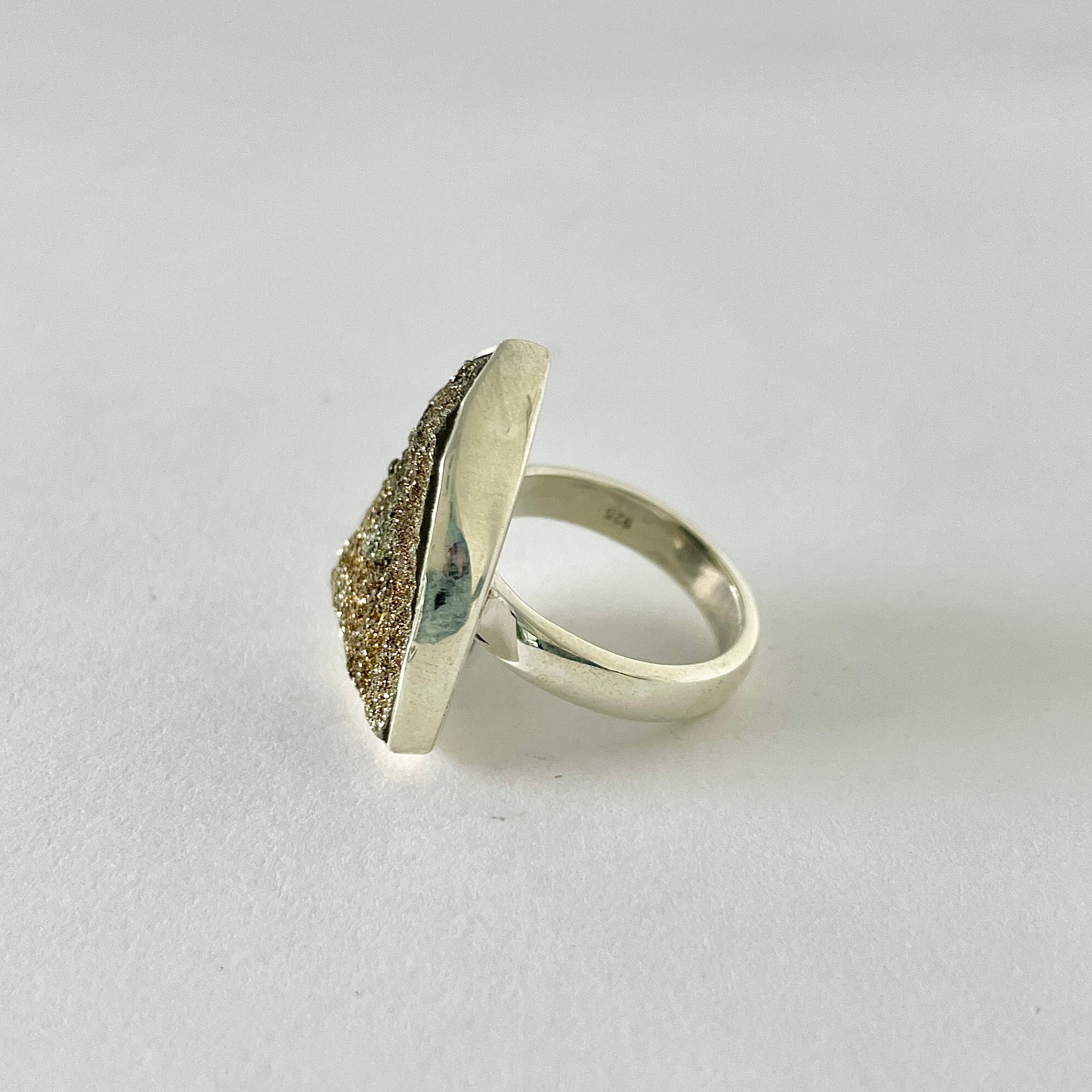Spectropyrite Druzy Ring-(SPD-2-27)