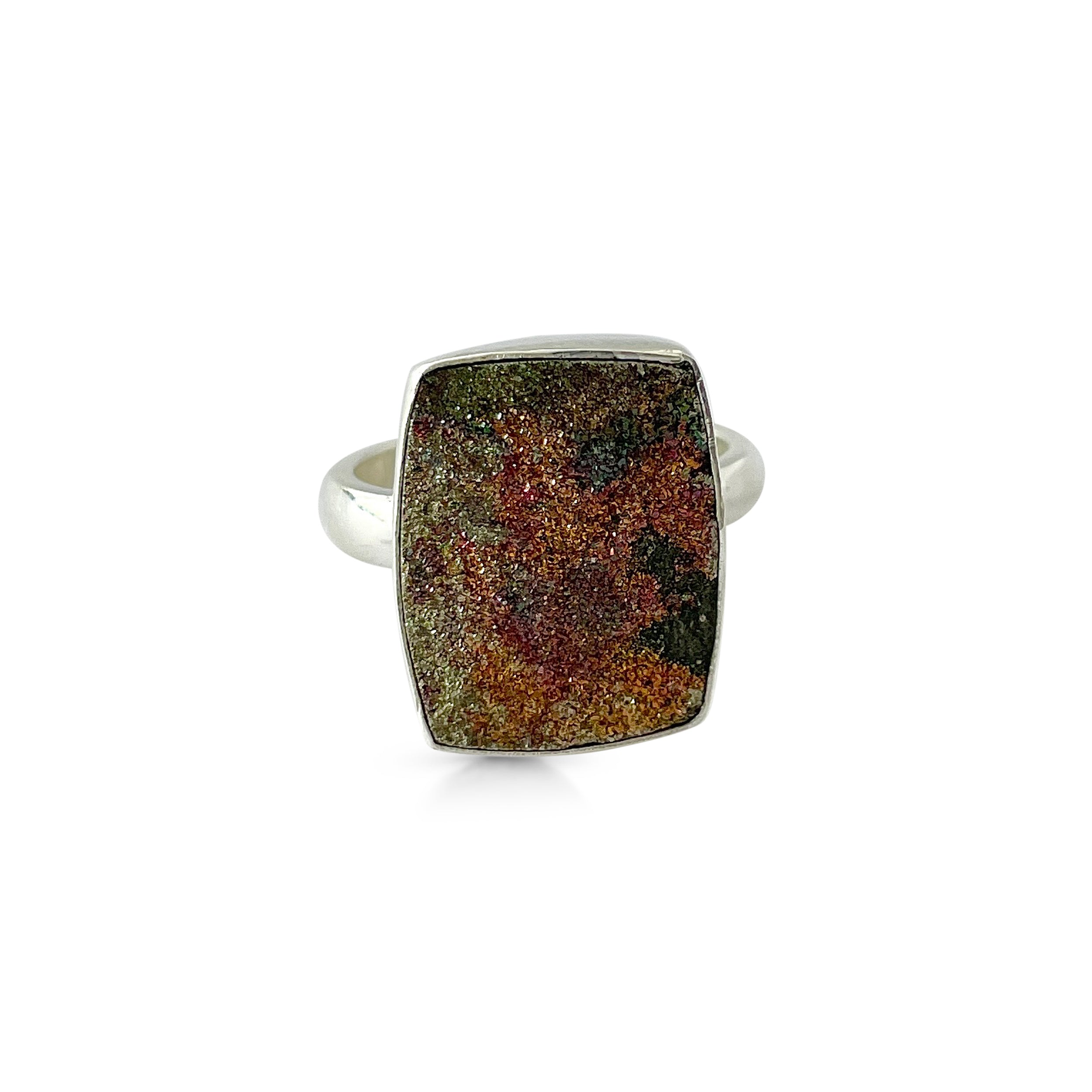 Spectropyrite Druzy Ring-(SPD-2-28)