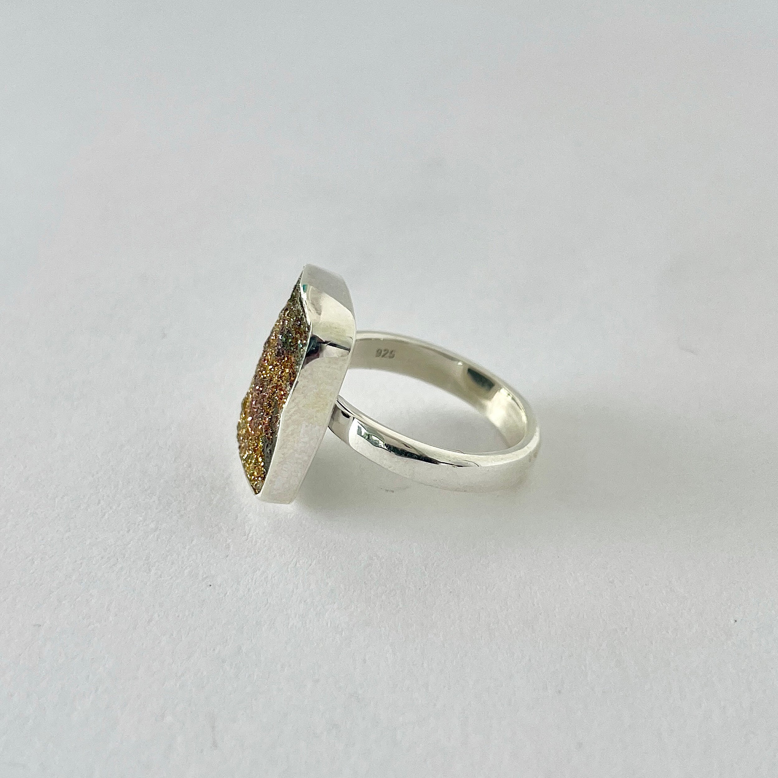 Spectropyrite Druzy Ring-(SPD-2-28)