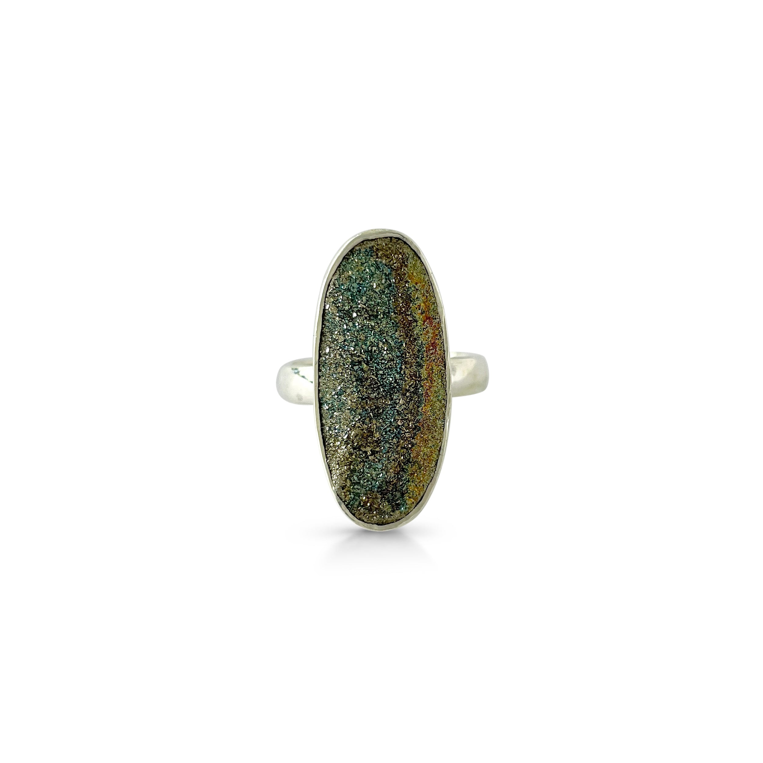Spectropyrite Druzy Ring-(SPD-2-3)