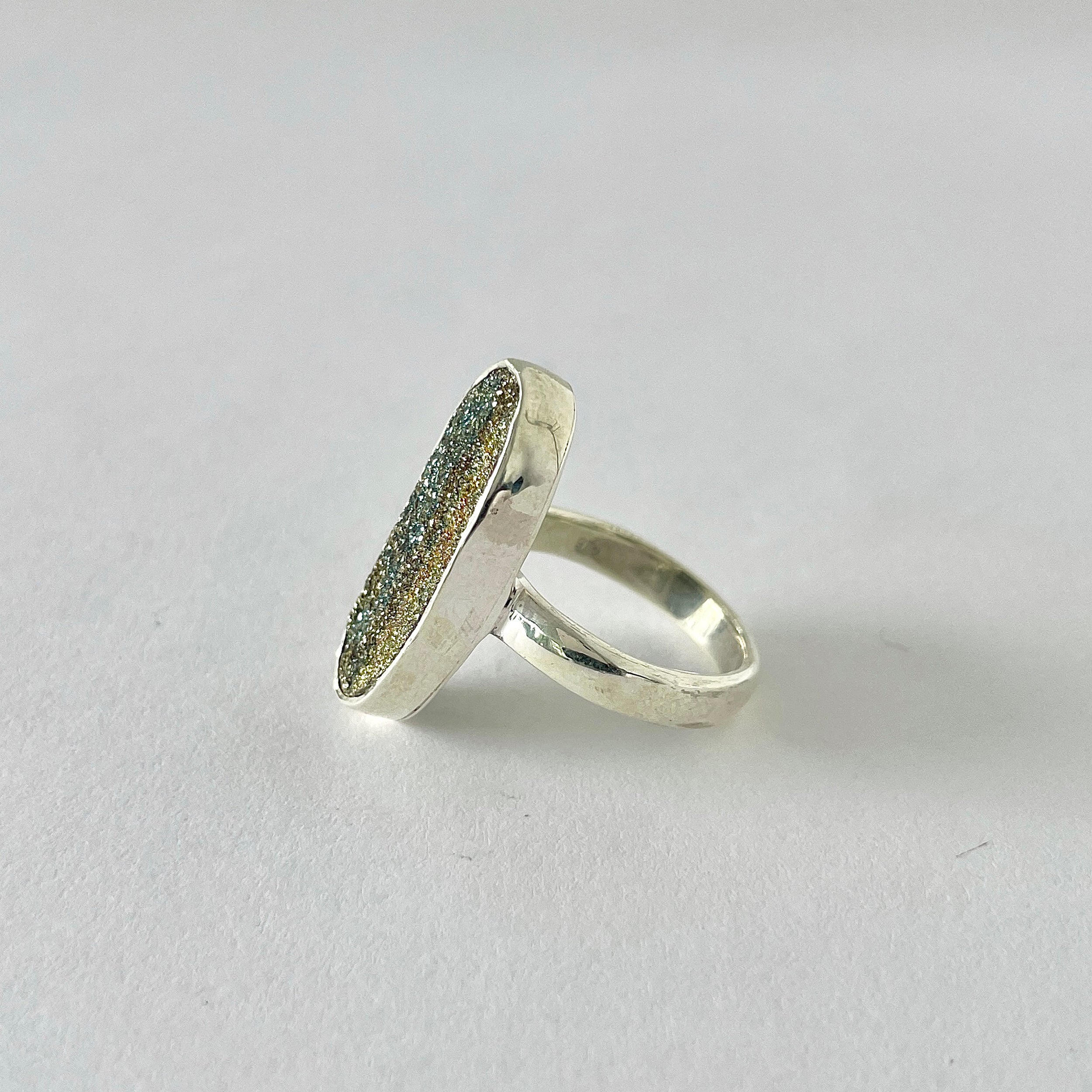 Spectropyrite Druzy Ring-(SPD-2-3)