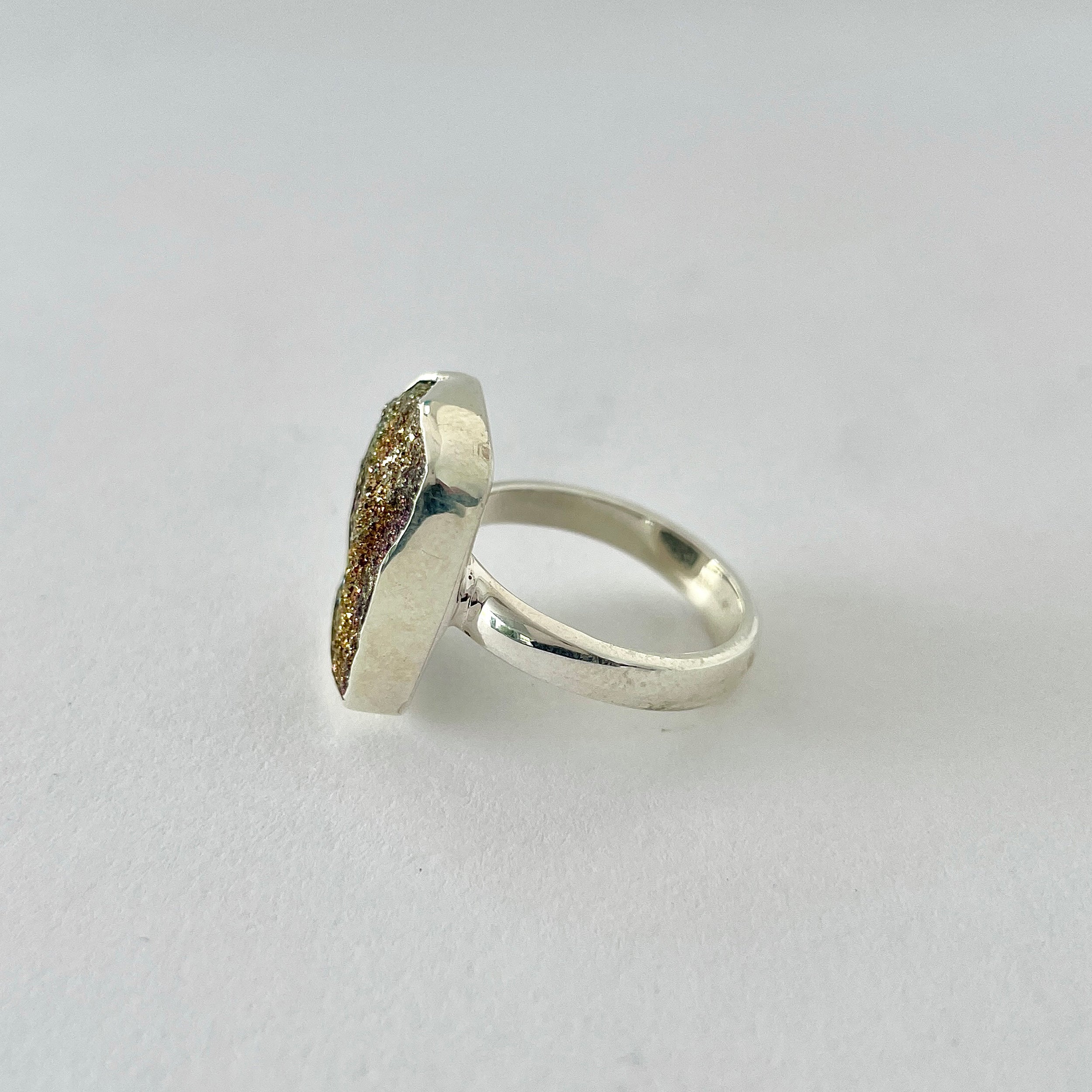 Spectropyrite Druzy Ring-(SPD-2-30)