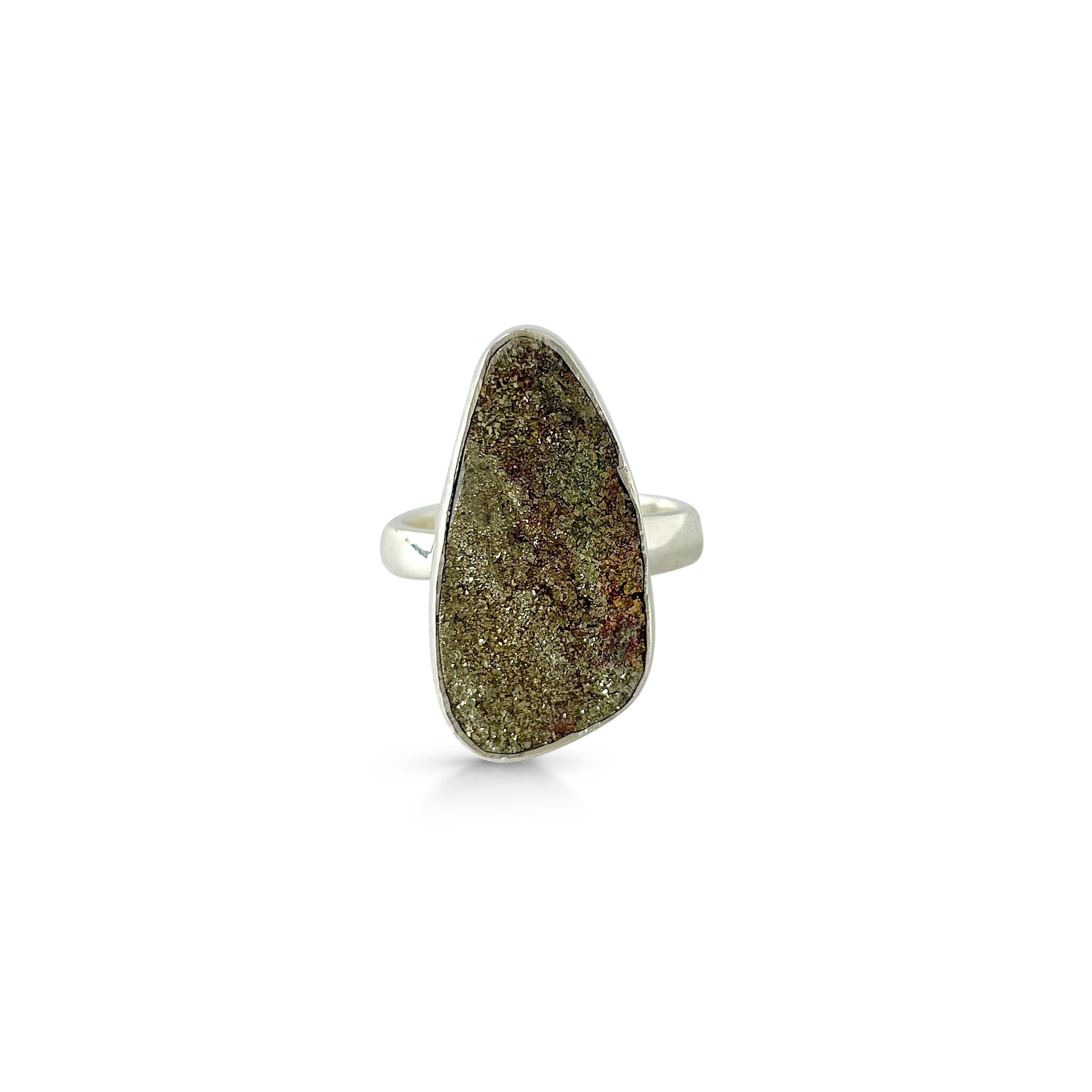 Spectropyrite Druzy Ring-(SPD-2-31)