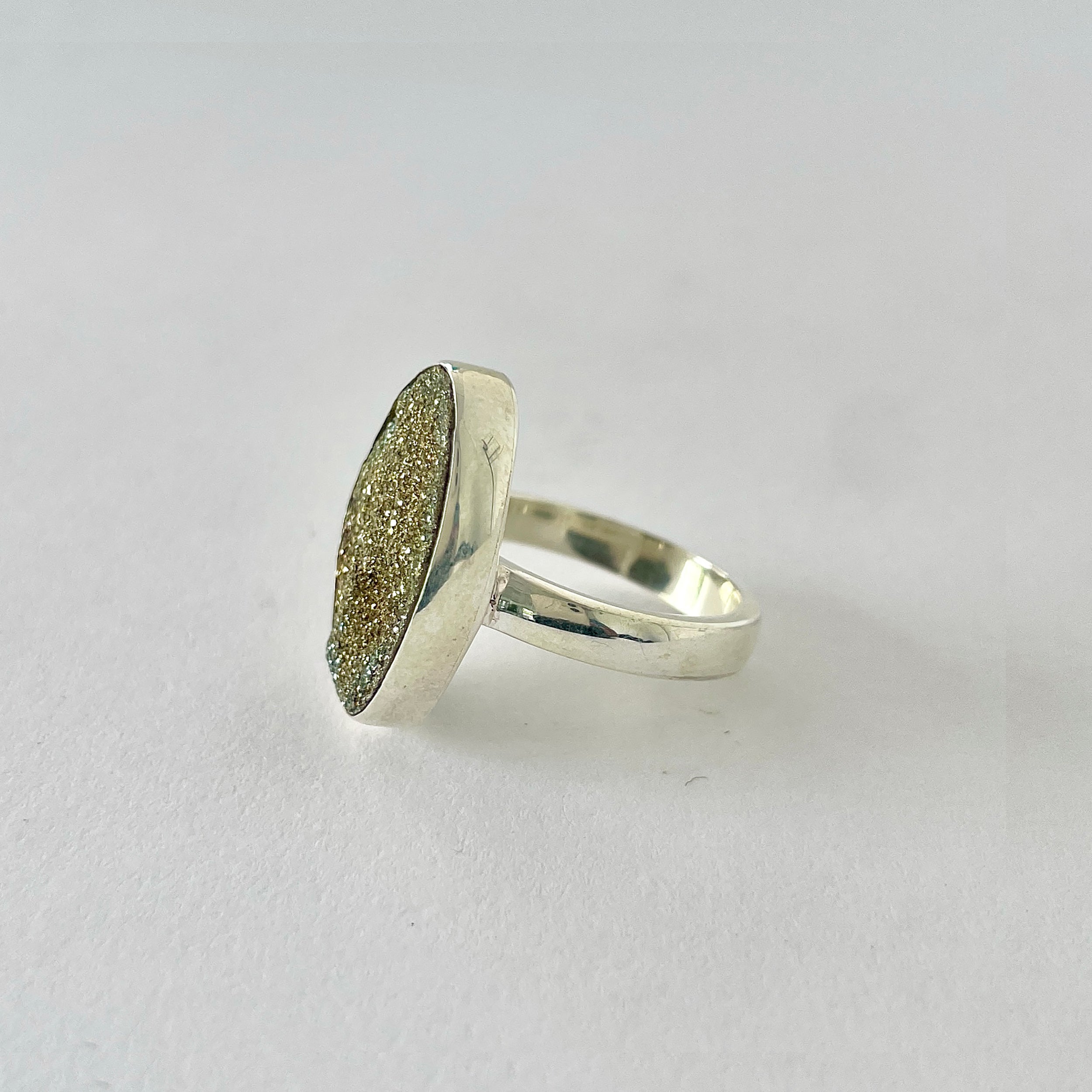 Spectropyrite Druzy Ring-(SPD-2-32)
