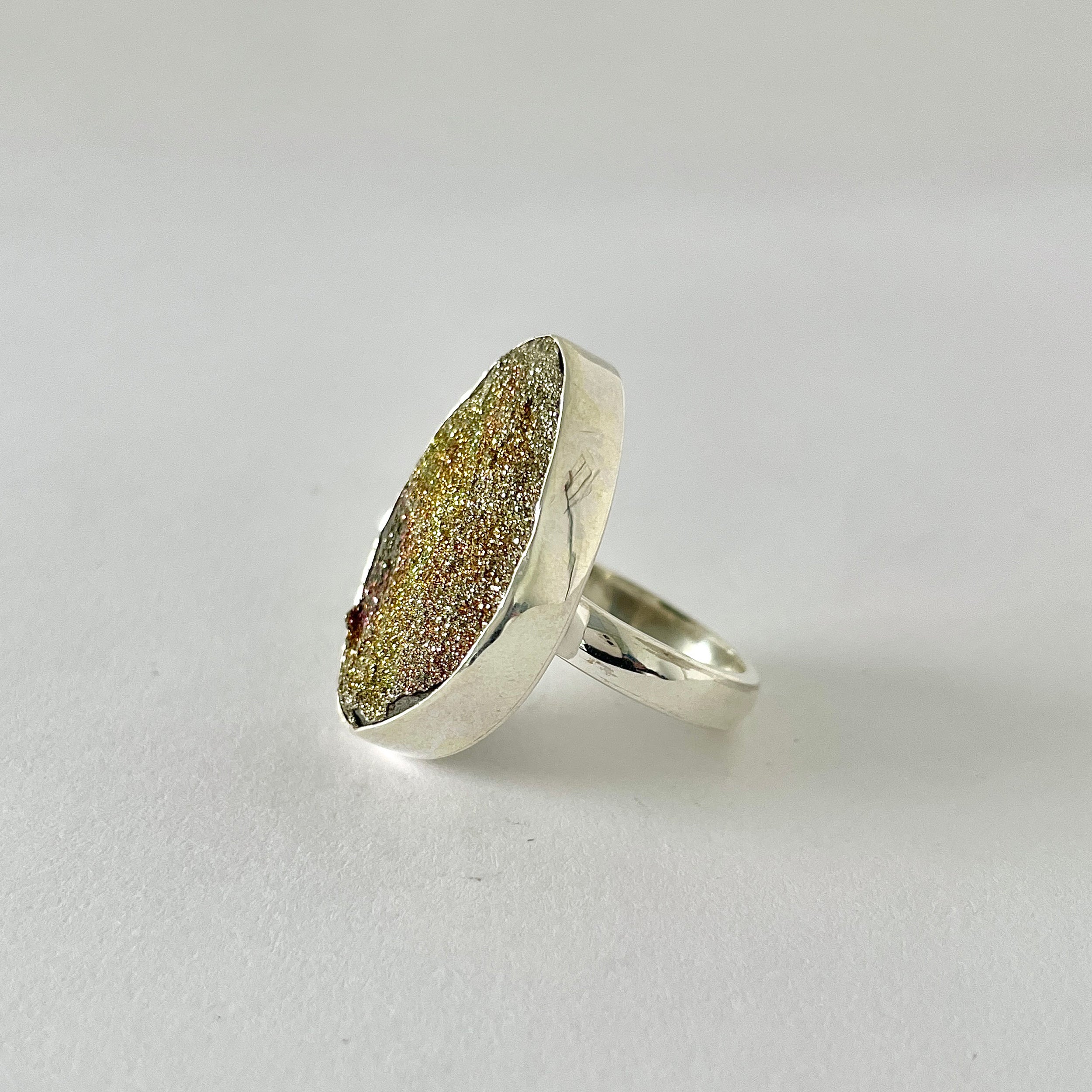 Spectropyrite Druzy Ring-(SPD-2-35)