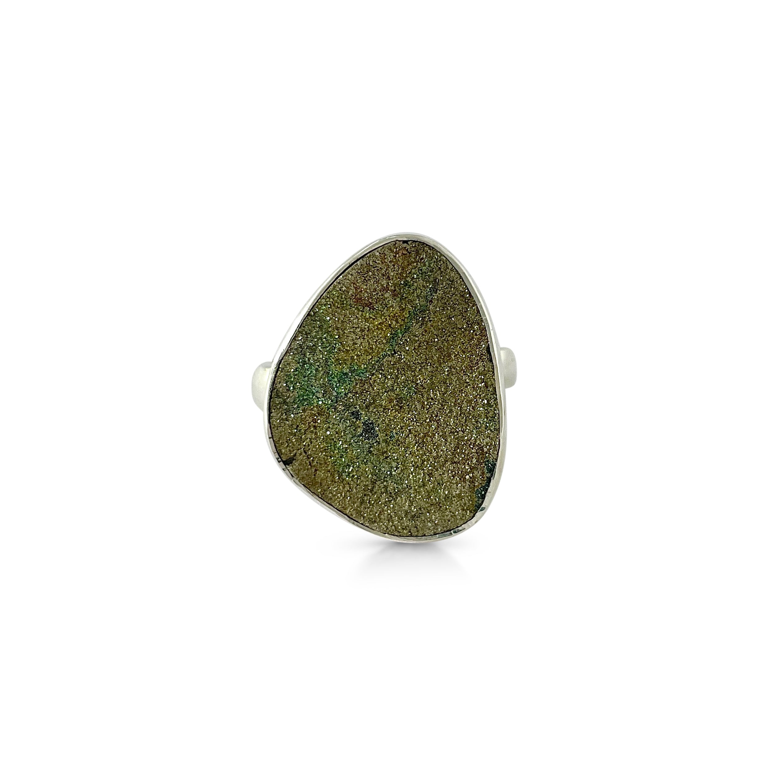 Spectropyrite Druzy Ring-(SPD-2-36)