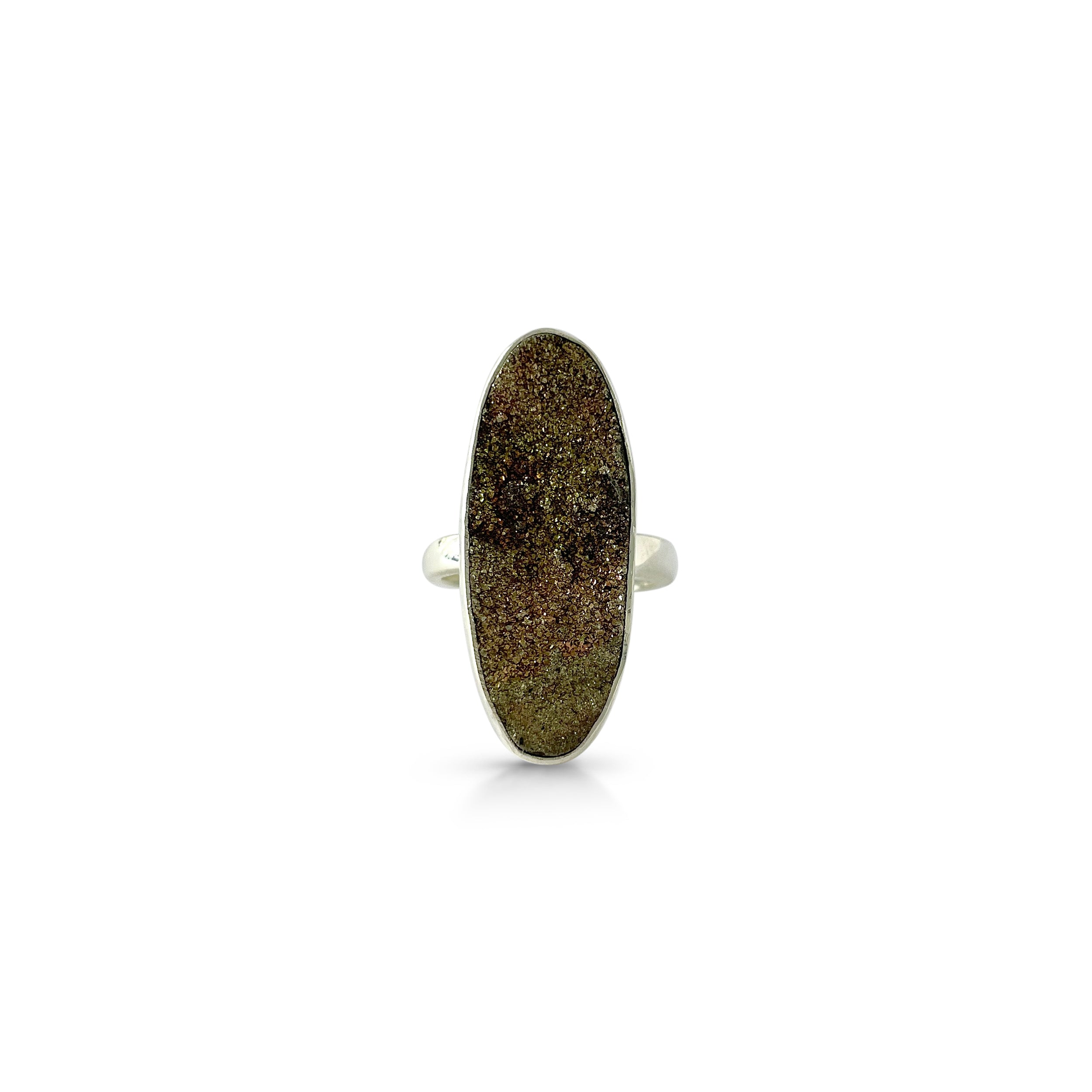 Spectropyrite Druzy Ring-(SPD-2-38)