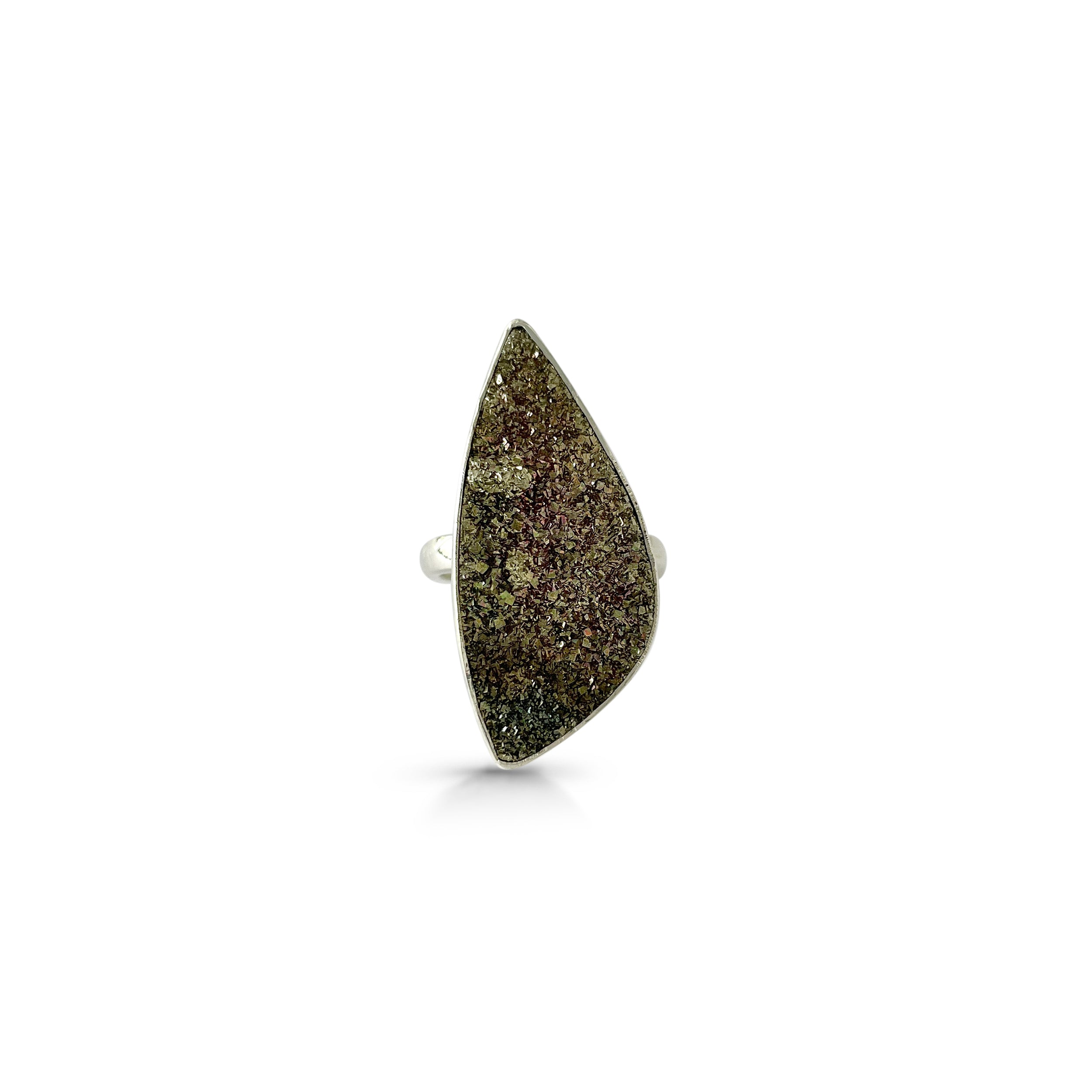 Spectropyrite Druzy Ring-(SPD-2-39)