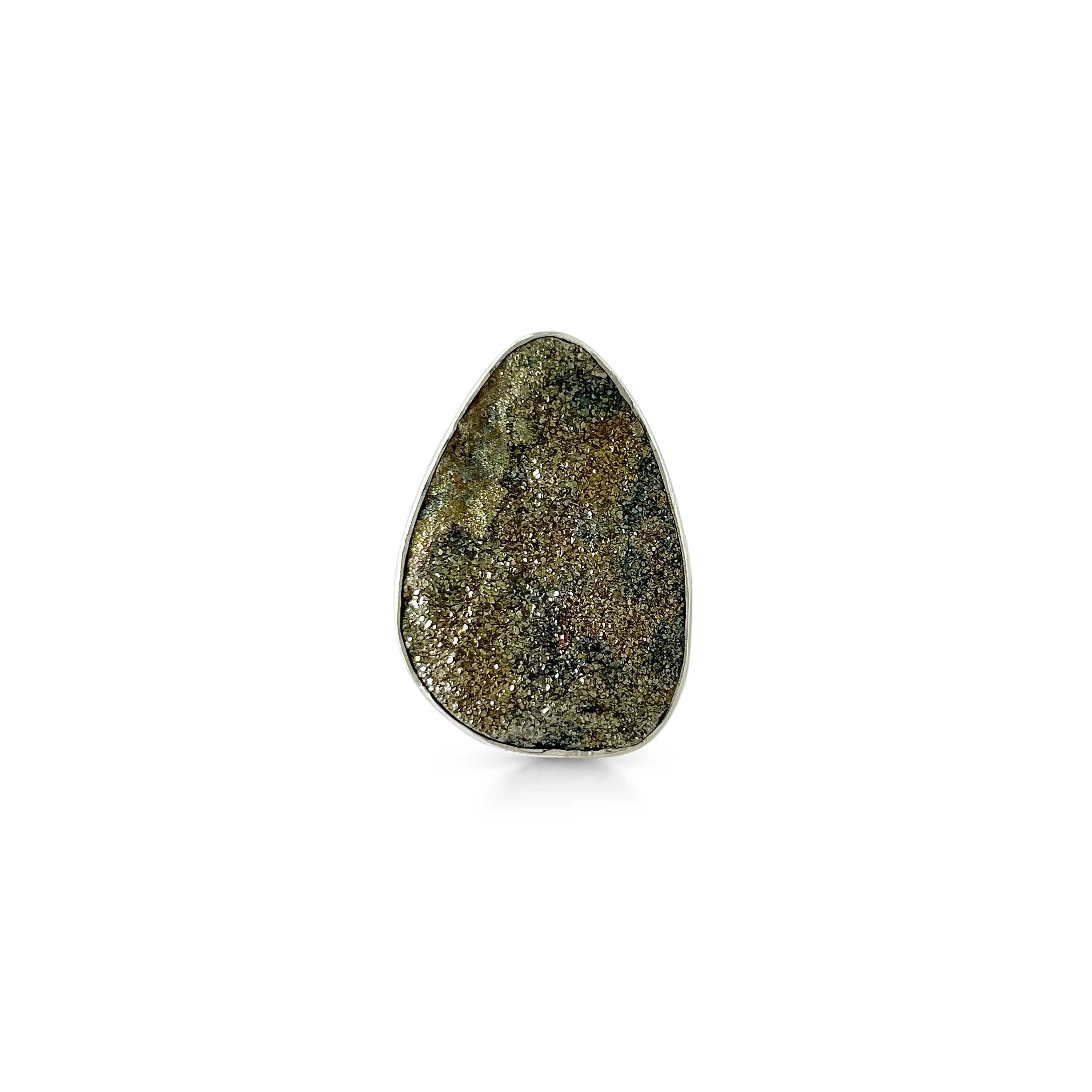 Spectropyrite Druzy Ring-(SPD-2-4)