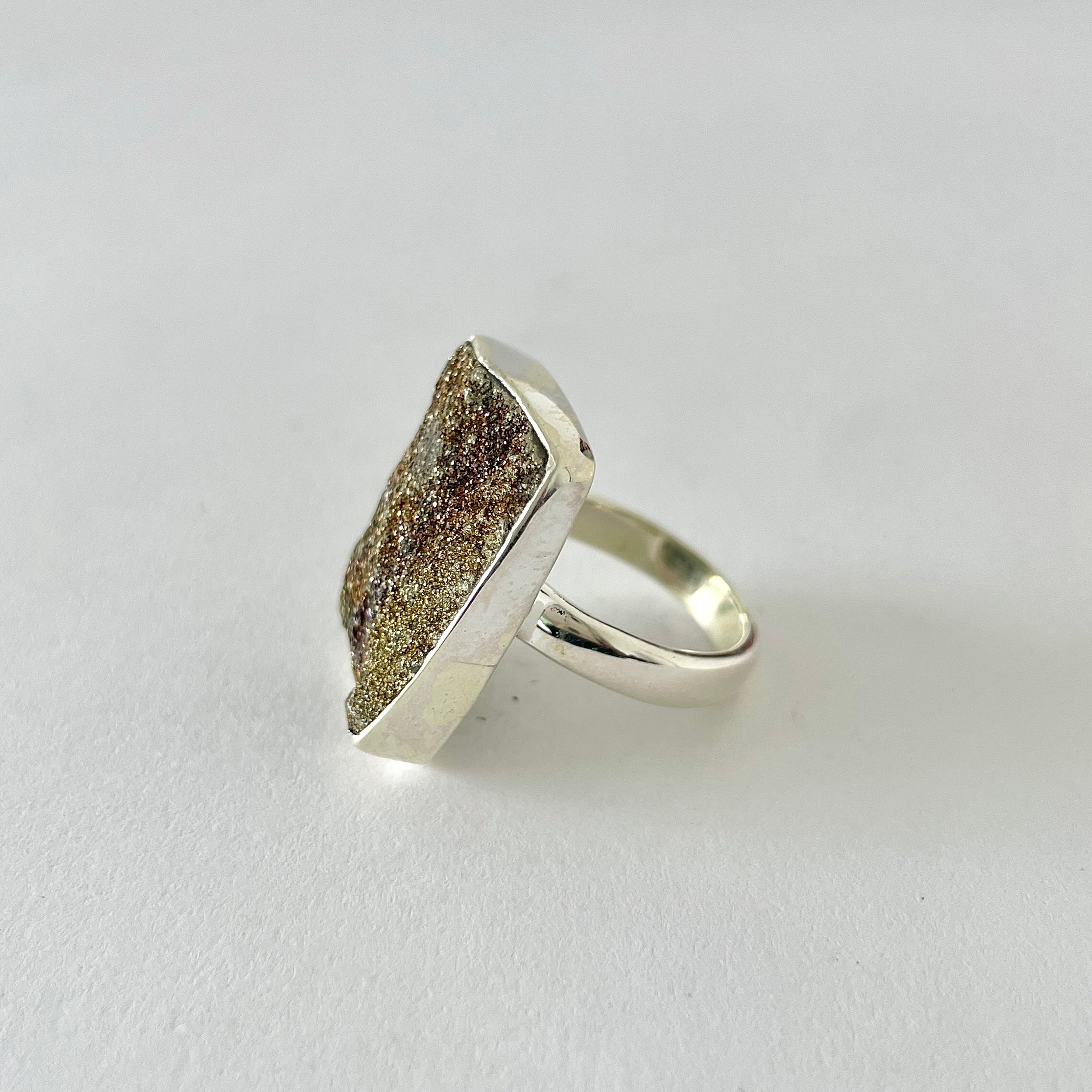 Spectropyrite Druzy Ring-(SPD-2-41)