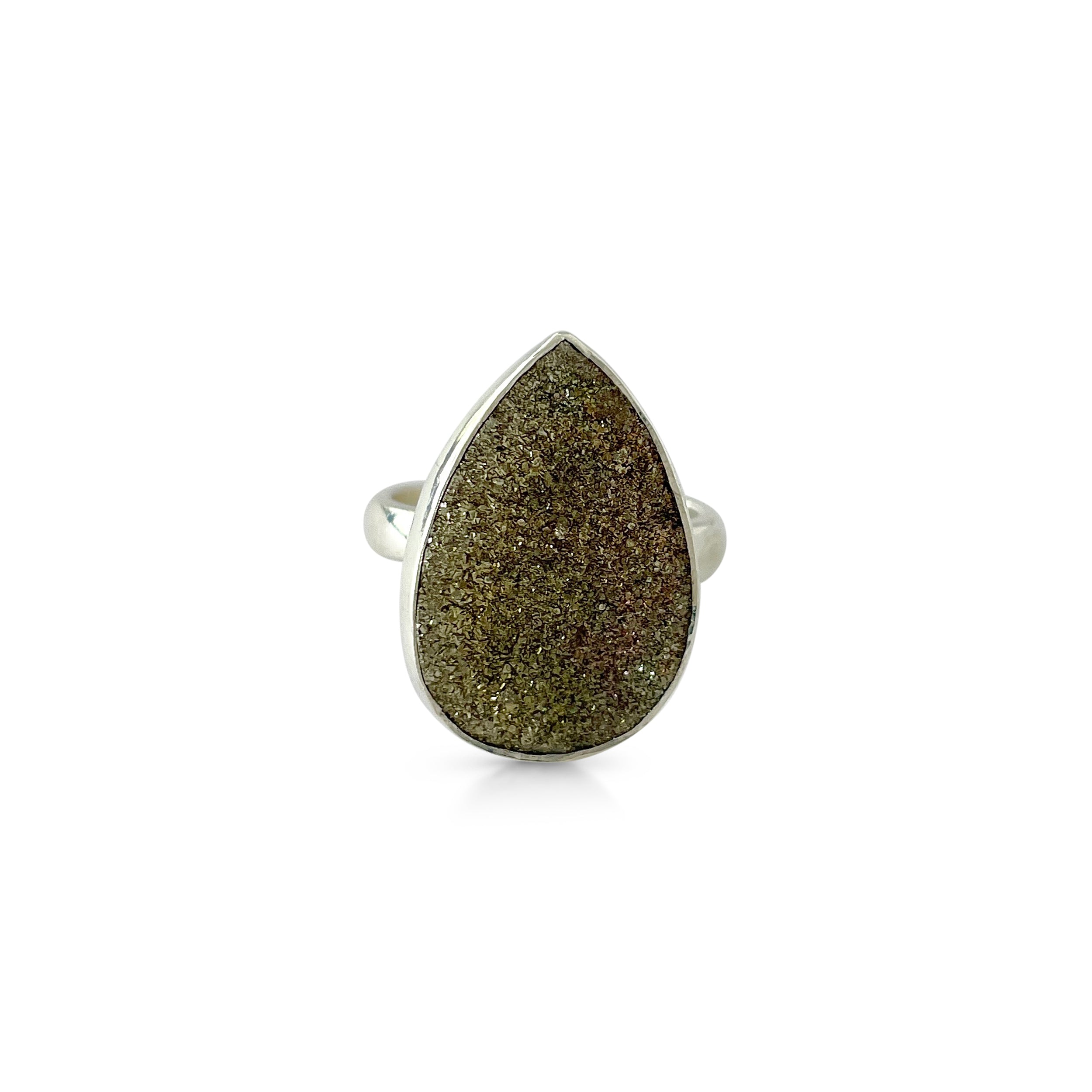 Spectropyrite Druzy Ring-(SPD-2-42)