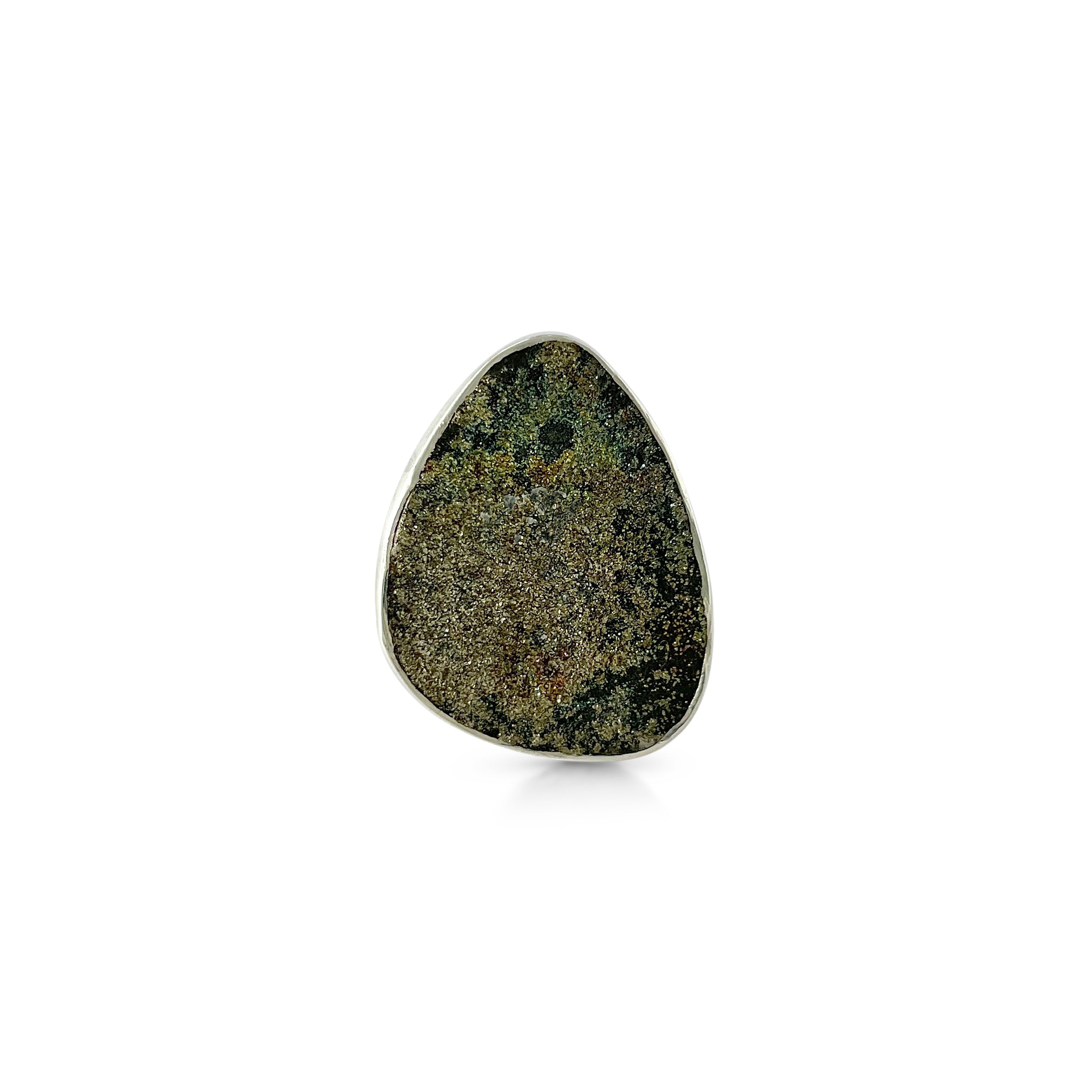 Spectropyrite Druzy Ring-(SPD-2-44)